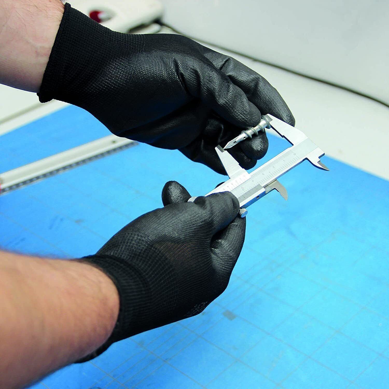 Nitras Arbeitshandschuhe 6215 Nylon Strickhandschuh Schutzhandschuhe Gartenhandschuhe (Packung, 12-St., VPE= 12 Paar, Gr 6-11) Atmungsaktiv/ hohe Fingerfertigkeit