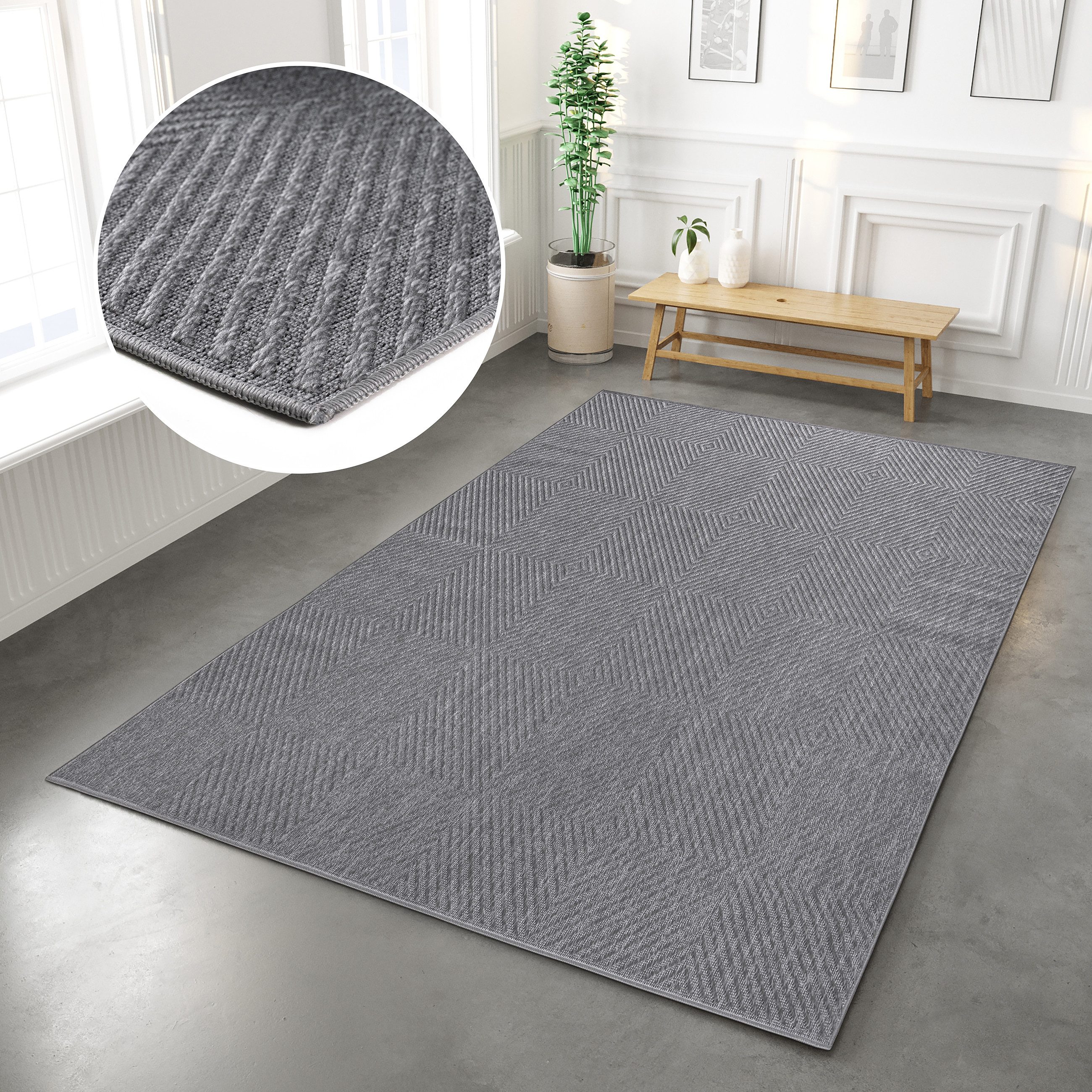 my home Teppich Elsa, In- und Outdoor geeignet, rechteckig, Höhe: 3 mm, Sis günstig online kaufen