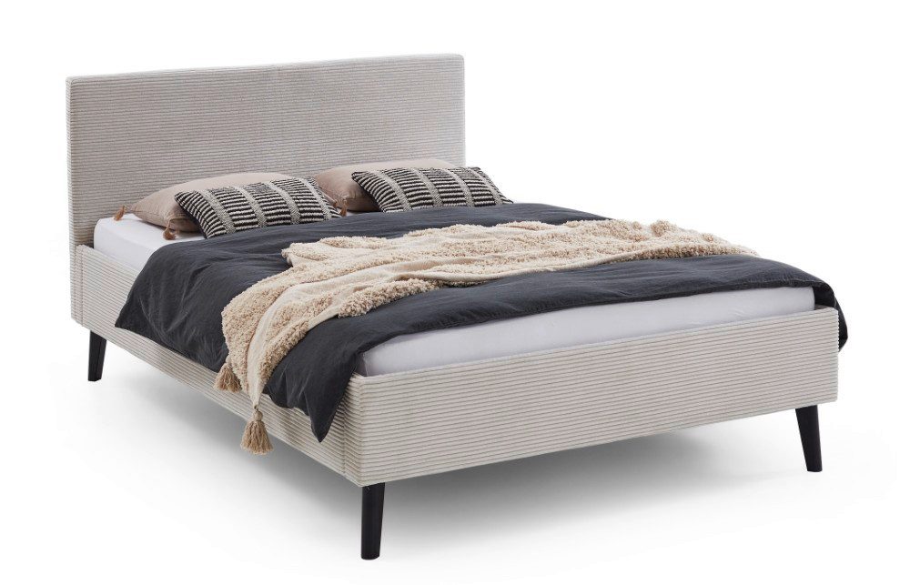 meise.möbel Polsterbett Polsterbett Avola, Cord, beige, 140 x 200 cm, Doppelbett