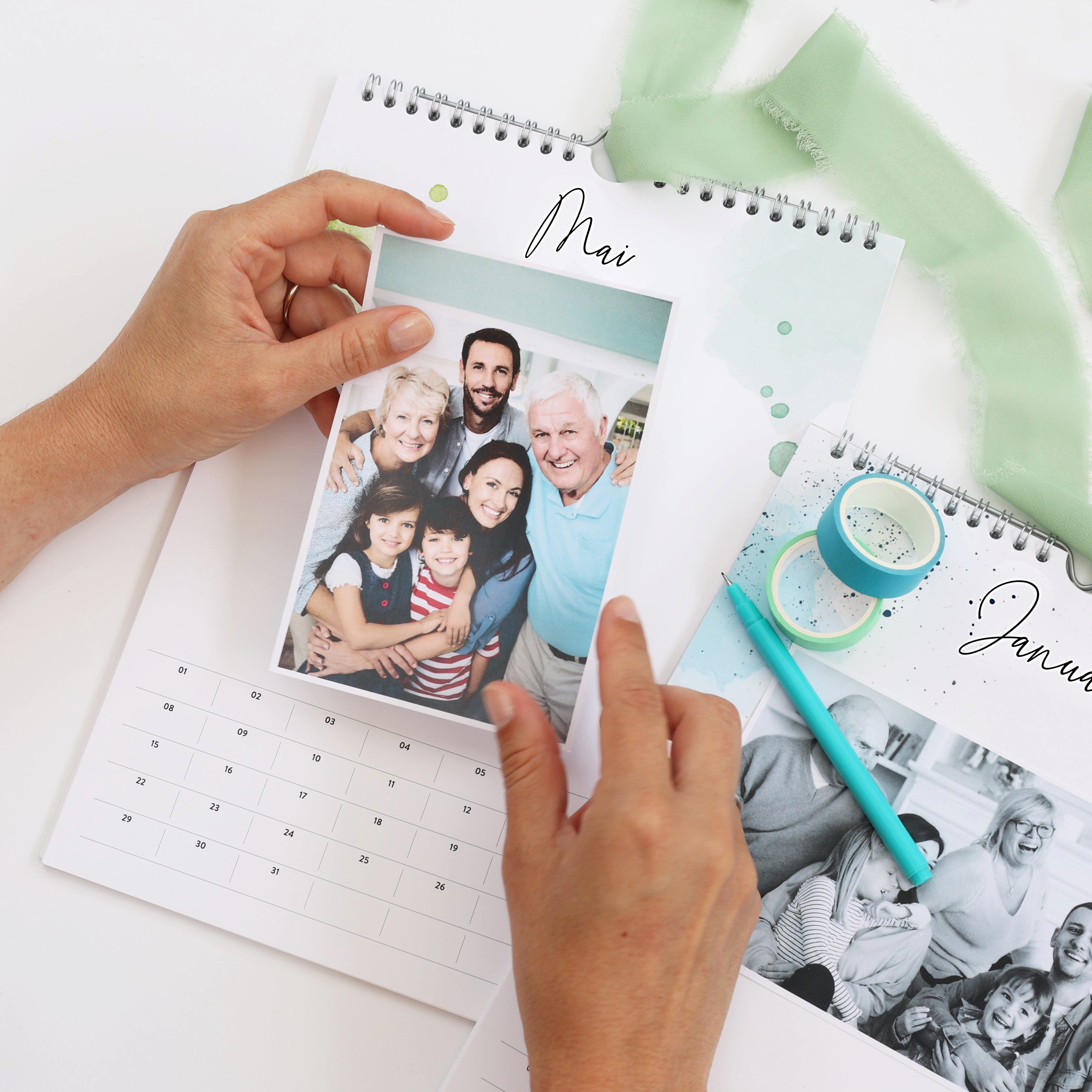 heaven+paper Familienkalender Fotokalender DIN A4 HAPPY SPOT immerwährend, Wandkalender, Hergestellt in Deutschland