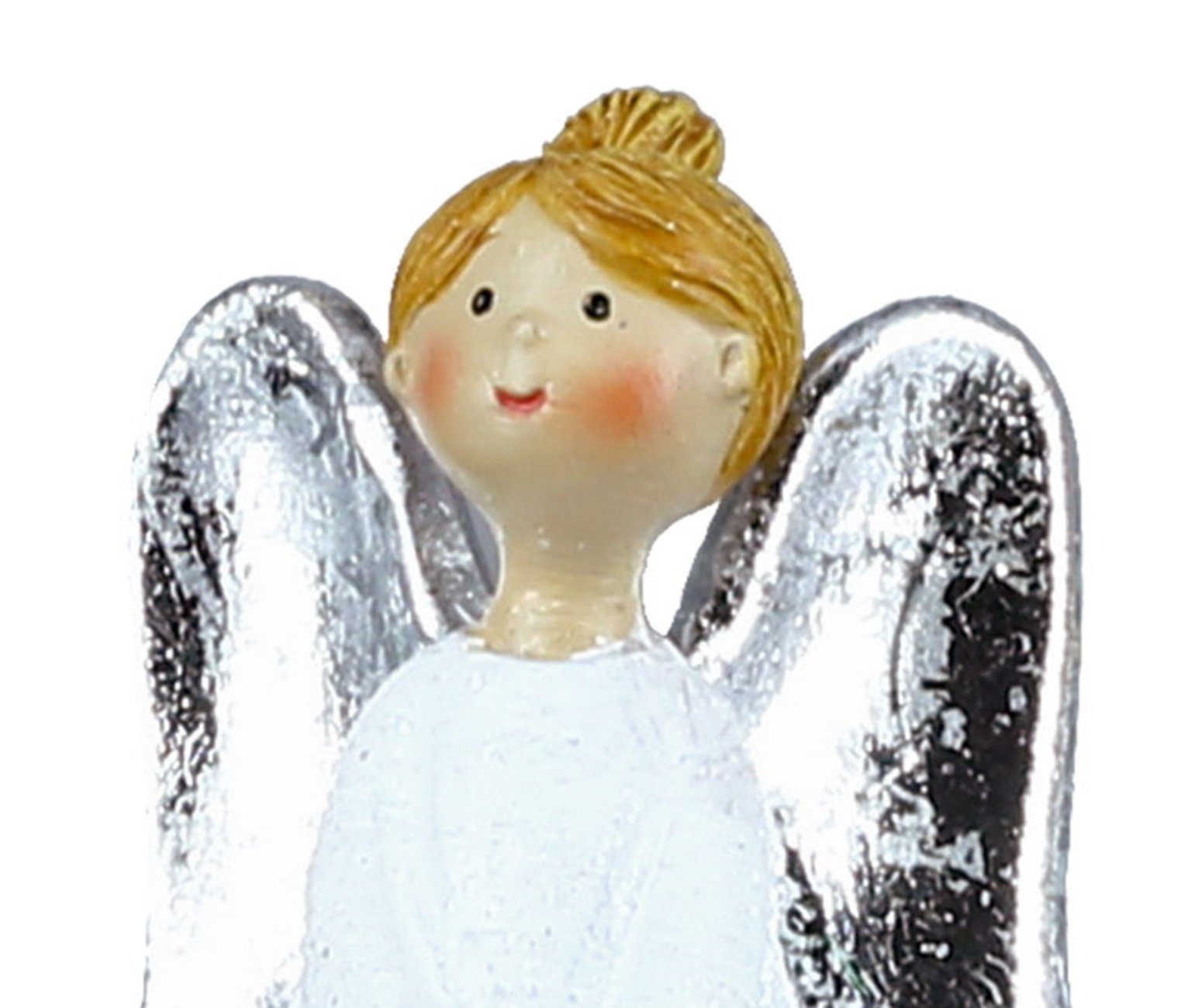 Herz weiß Engel Engelfigur Weihnachtsdeko-Figur cm 7 silber dekojohnson