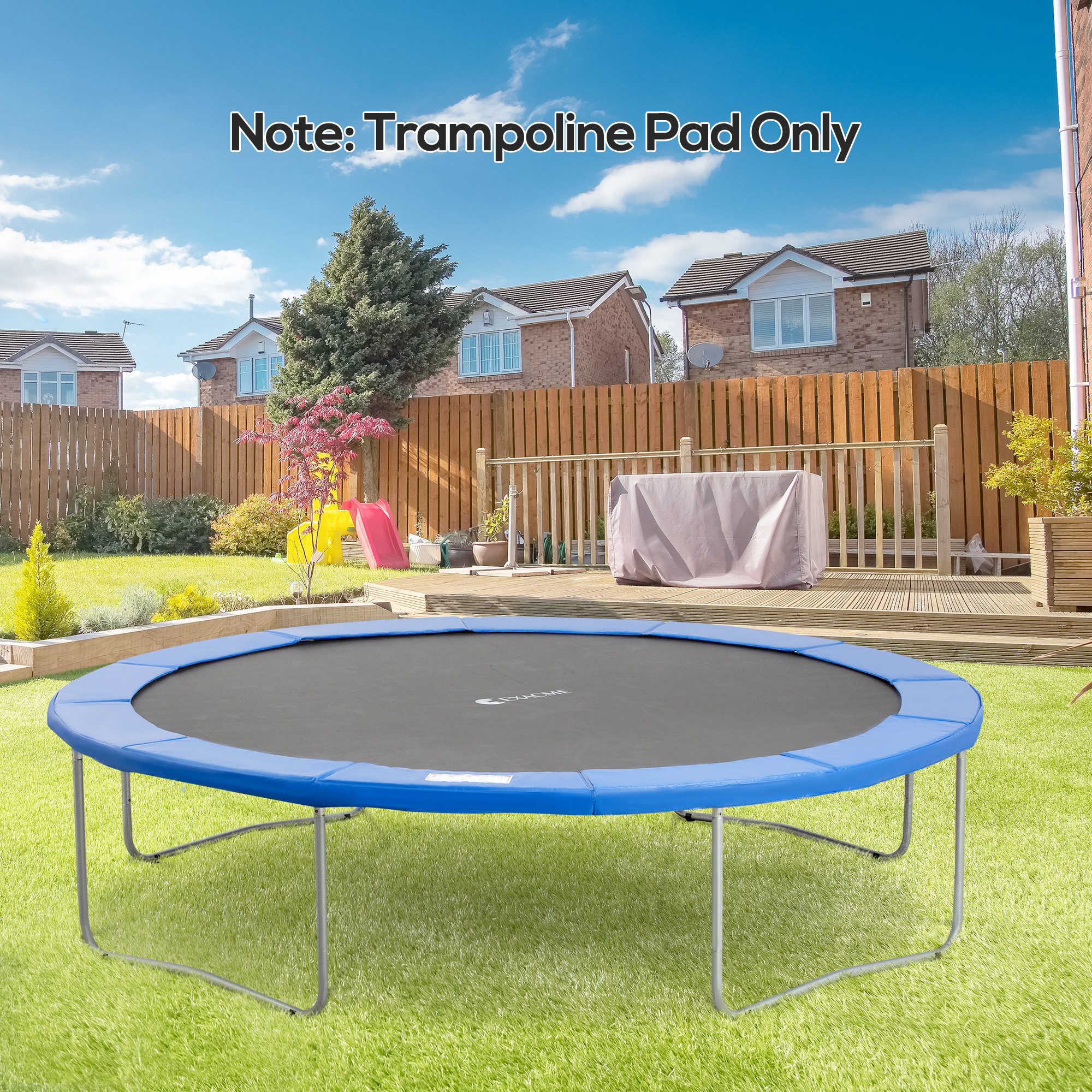 HOMCOM Trampolin-Abdeckplane Ø366 cm breit, reißfest, UV-resistent, Trampolinzubehör, Ersatzteile (Randabdeckung für Trampolin, 1-St., Trampolin Sicherheit Schutz), für Trampolin, Blau