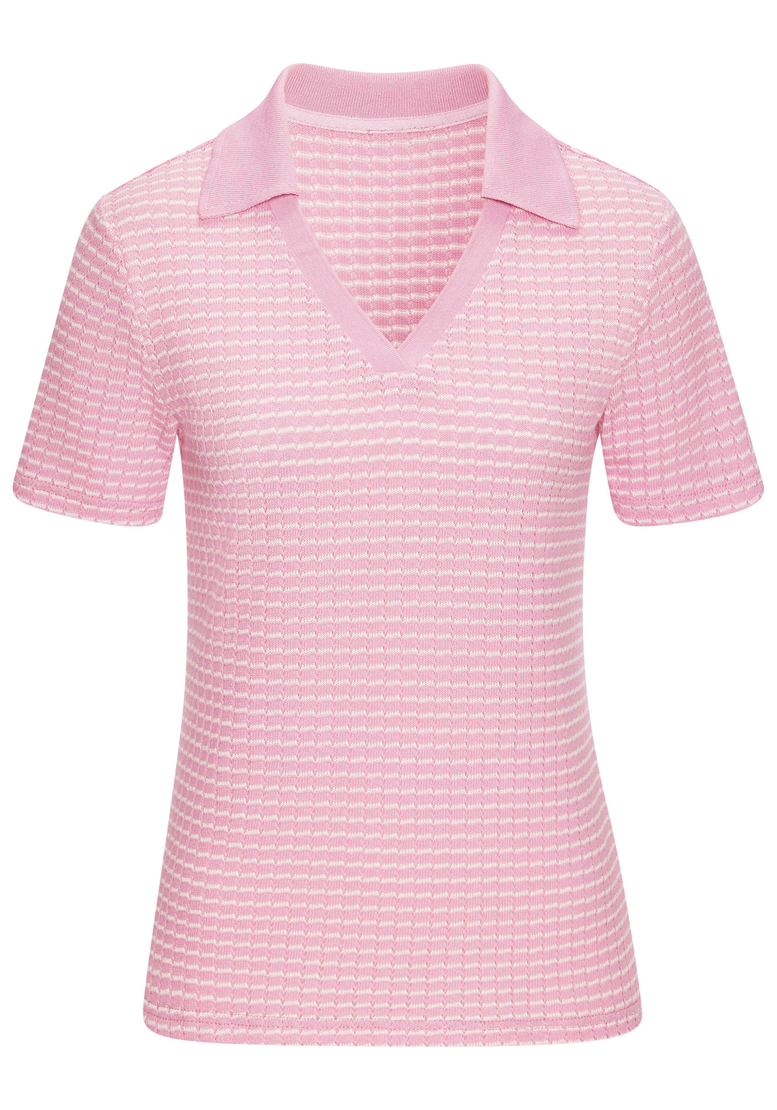 Vivance Poloshirt aus strukturierter Strickqualität schöne Strick-Qualität
