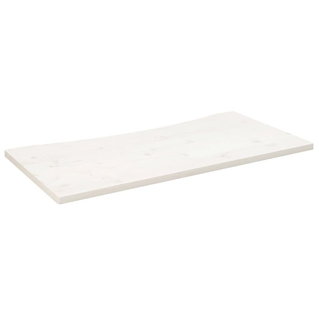 vidaXL Schreibtisch 110 x 60 x 25 cm Schreibtischplatte Weiß 110x60x2,5 cm Massivholz Kief