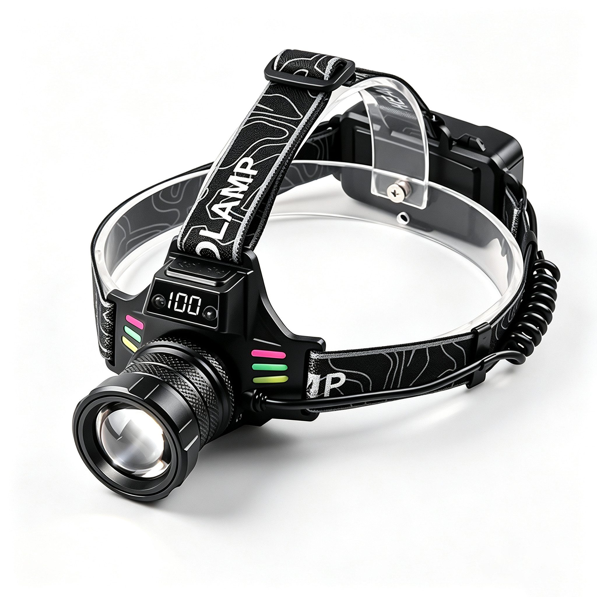 Toomoke LED Stirnlampe LED Stirnlampe Wiederaufladbar Extrem Hell Kopflampe 4 Modi (Stirnlampe mit Gestensteuerung, zoombar, 90° verstellbar), Stirnleuchte für Angeln, Camping, Wandern und Reparaturarbeiten