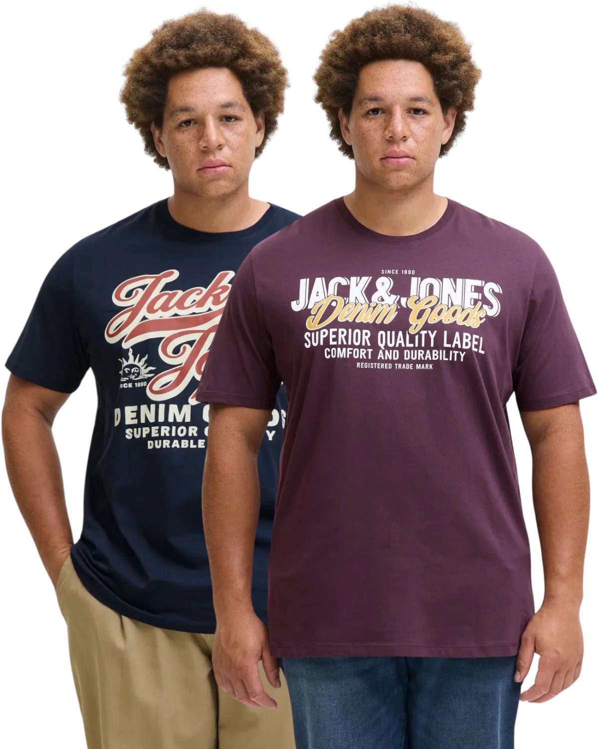 Jack & Jones PlusSize Print-Shirt (2er-Pack) günstig online kaufen