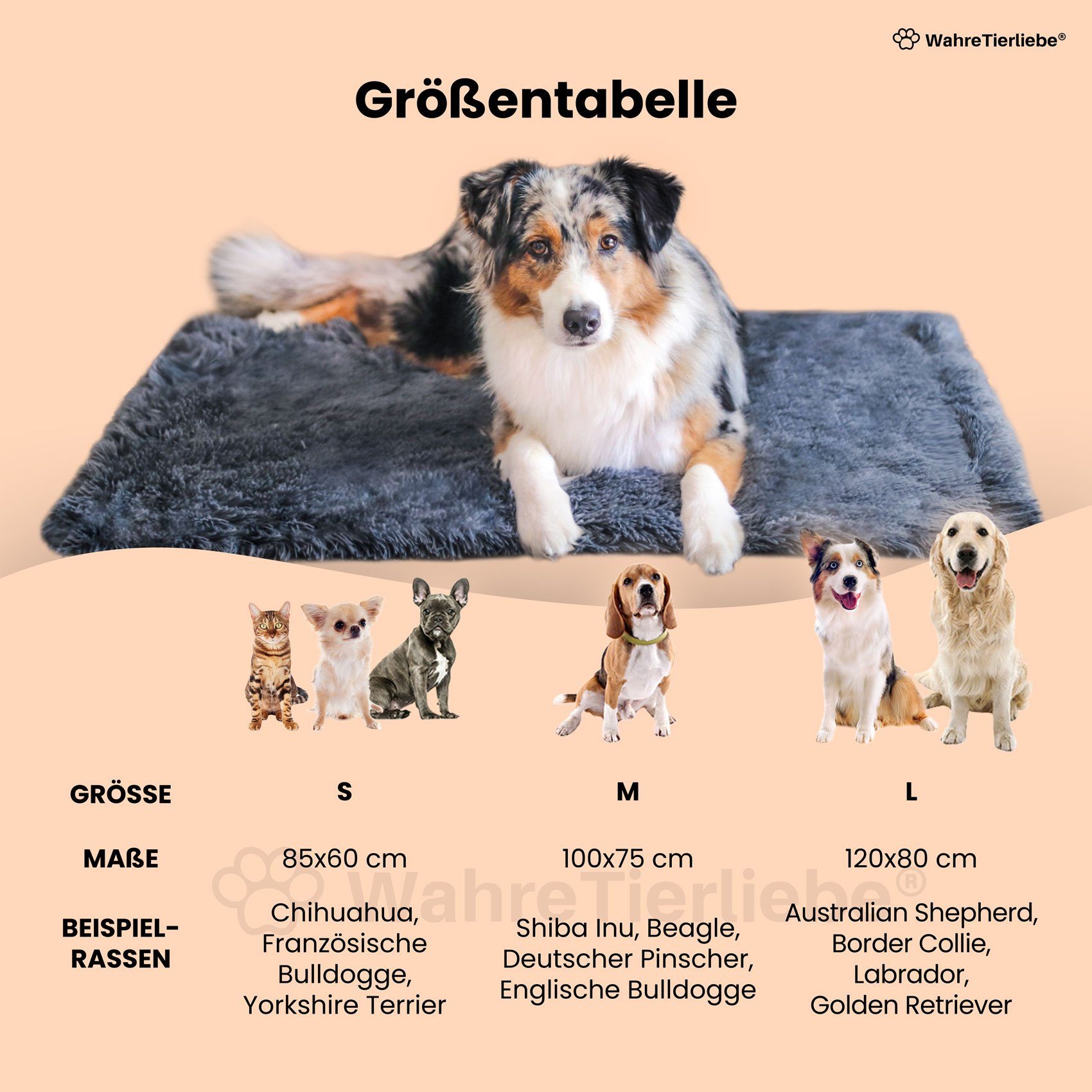 Wahre Tierliebe Tierdecke Premium Kuscheldecke Fluffy - hält warm - wasserabweisend – Bild 5 von 5