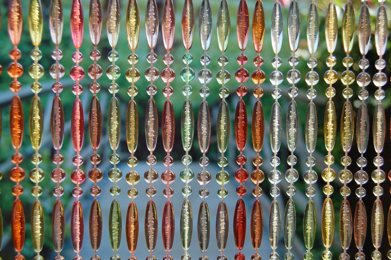 La Tenda Perlenvorhang STRESA 1 Türvorhang bunt, Hakenaufhängung, transparent, 90 x 210 cm, Perlen - Länge und Breite individuell kürzbar