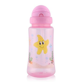 Baby Care Trinkflasche Trinkflasche Sport Sipper 330ml, Strohhalm, Tiere, Schutzdeckel