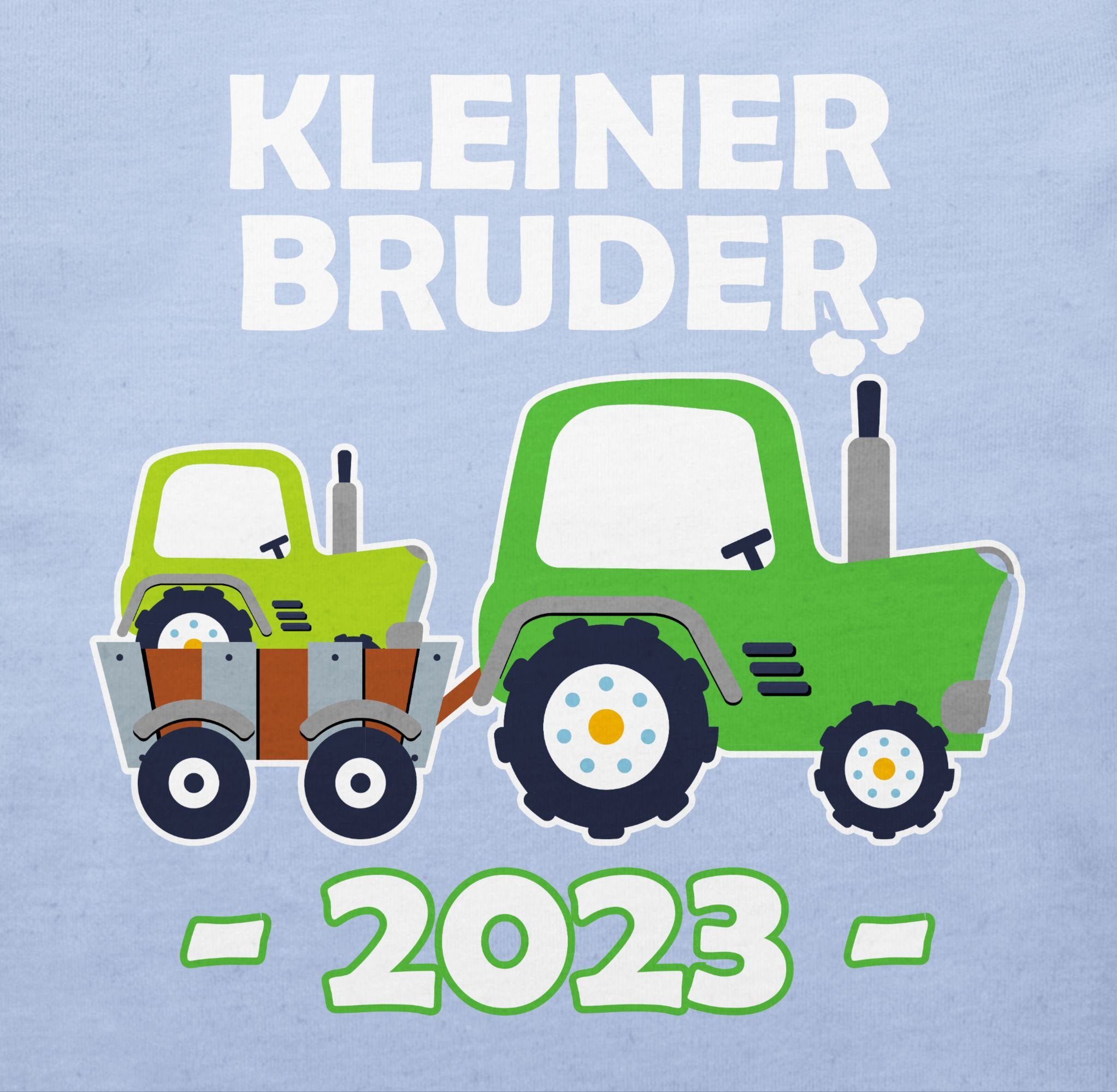 Shirtracer T-Shirt Kleiner 2023 Babyblau und kurzarm Schwester T-Shirt kleiner Geschwister shirt weiß bruder Traktor - - Bruder Baby Bruder 3