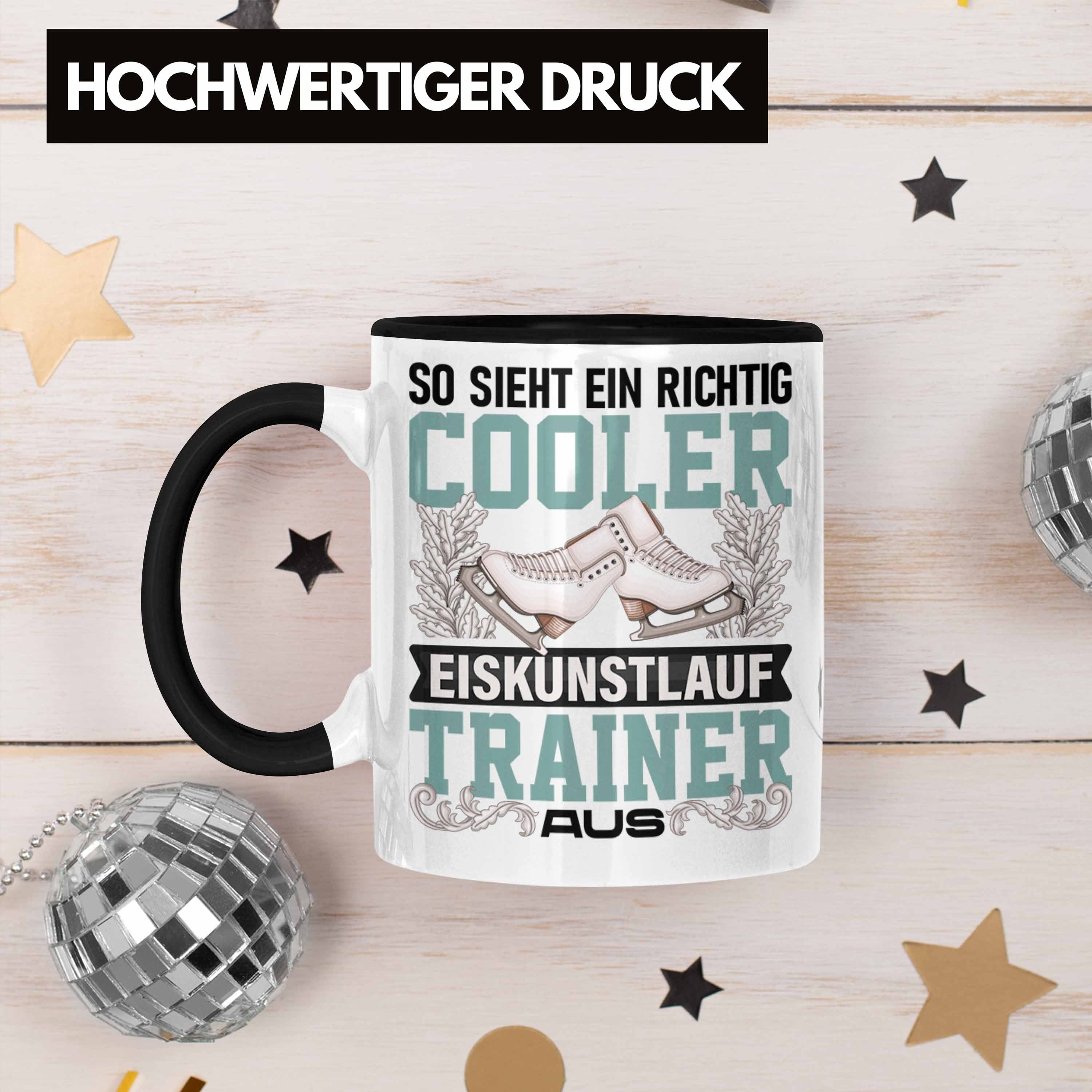 Trendation Tasse Eiskunstlauf Trainer Tasse Eiskunstläufer Geschenkidee Traine Schwarz Geschenk