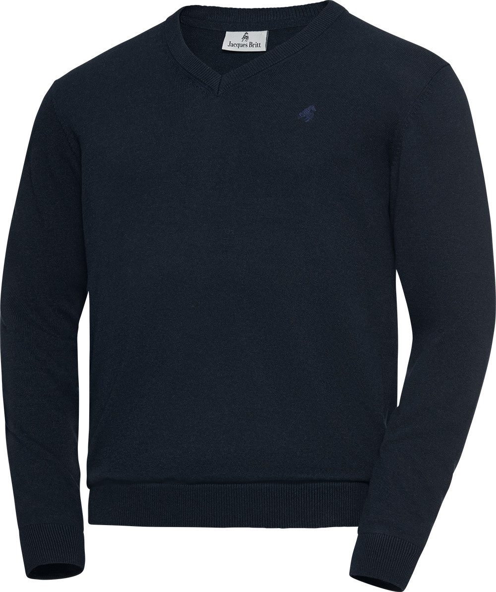 Jacques Britt V-Ausschnitt-Pullover Besonders angenehmes Tragegefühl dank 100% Baumwolle