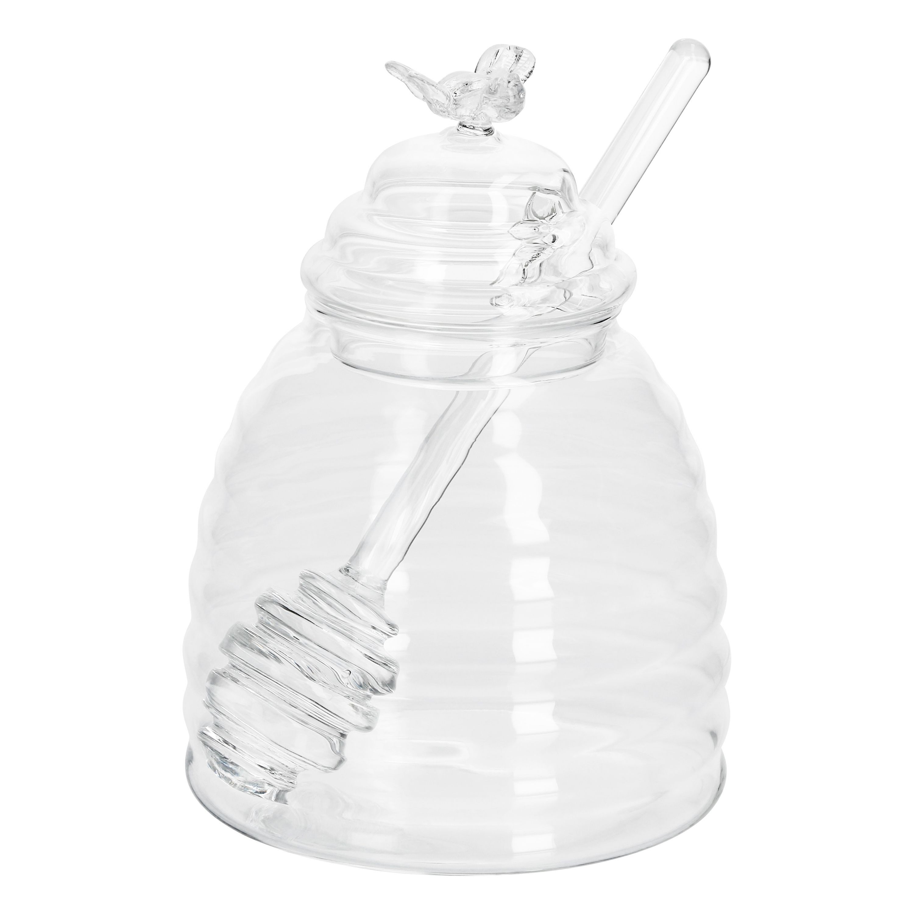 MamboCat Vorratsglas 3tlg Set Honig 400ml Bienchen-Deckel Honiglöffel Glasbehälter, Glas – Bild 2 von 5