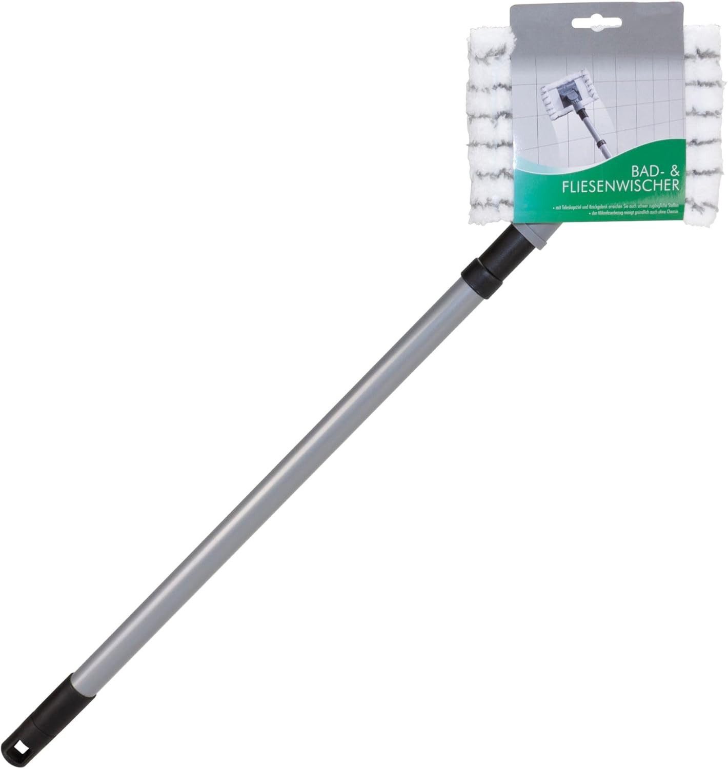 Novaliv Kehrgarnitur 20947-1x, (1-tlg), Novaliv Fliesenreiniger Bad Wand mit Teleskopstiel inkl. Mikrofaser Be