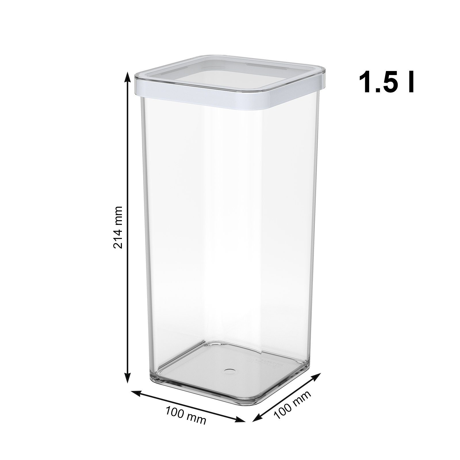 Vorratsdose Vorratsdosen 3er-Set Loft Kunststoff Set lebensmittelechter Transparent (Vorratsdosenset, (PP) / 3-tlg) verschiedene BPA-frei, Größen, ROTHO Weiß