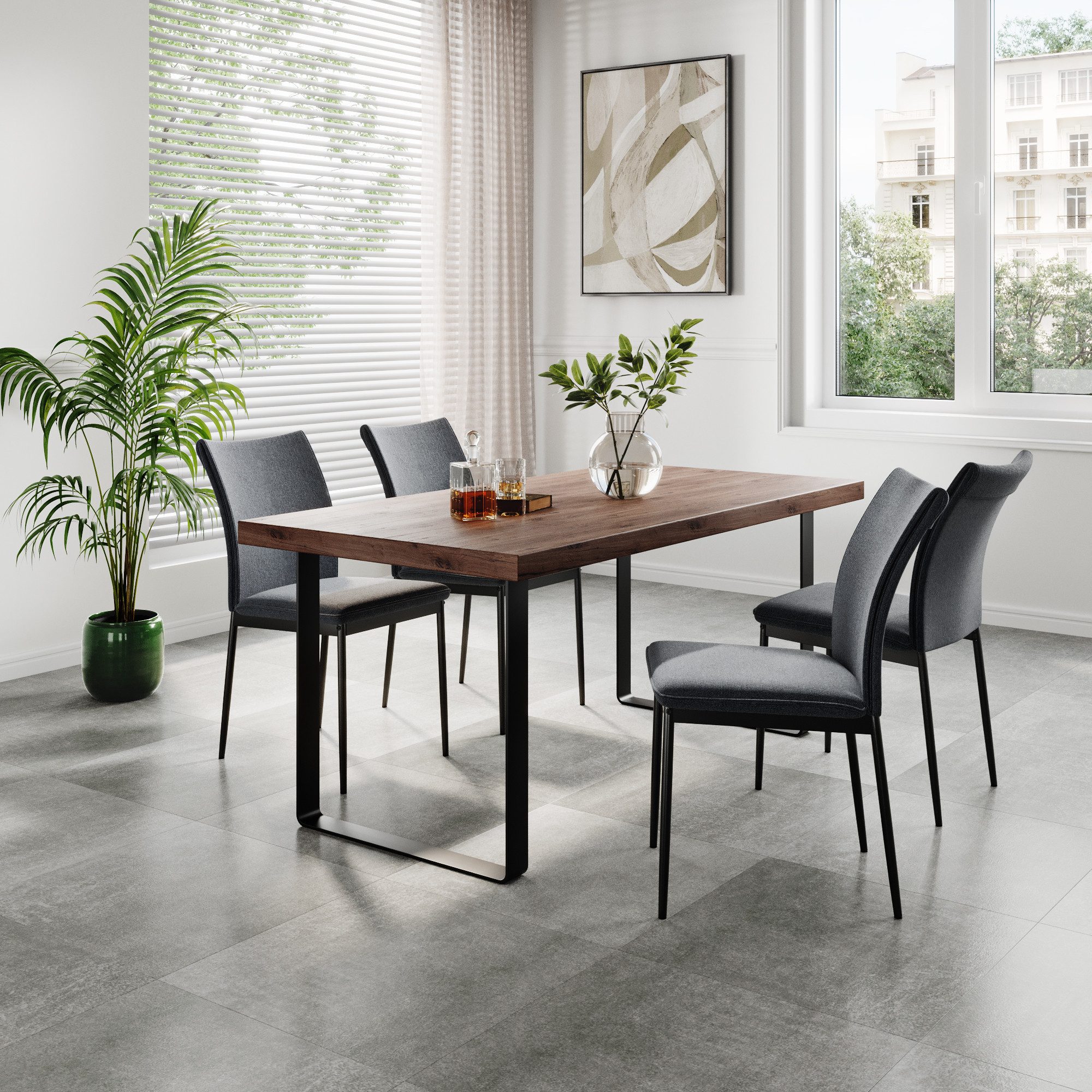 Home Collective Esszimmer-Set mit 4 Stühlen günstig online kaufen