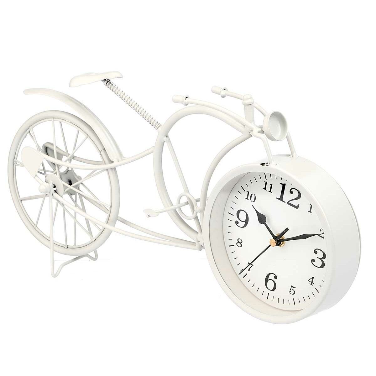 Decor cm 4 Stück x 7 Uhr Fahrrad Tischuhr Gift 40 Metall x Weiß 19,5