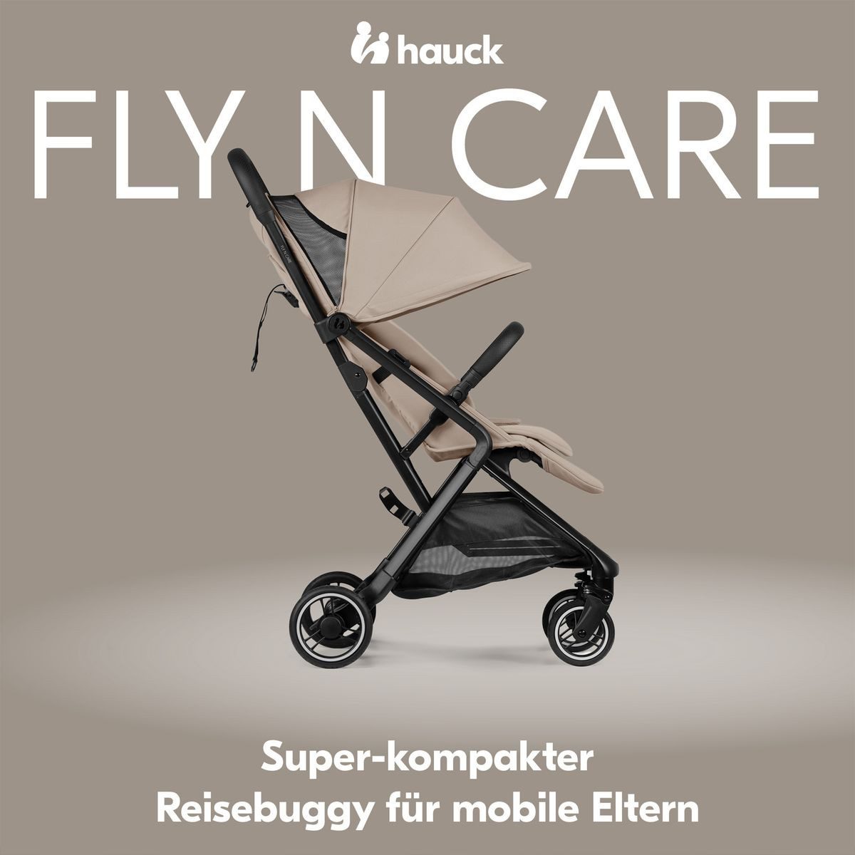Hauck Kinder-Buggy Fly N Care - Mocha, Sportwagen Reisebuggy mit Liegefunktion & Einhand Faltung bis 22 kg
