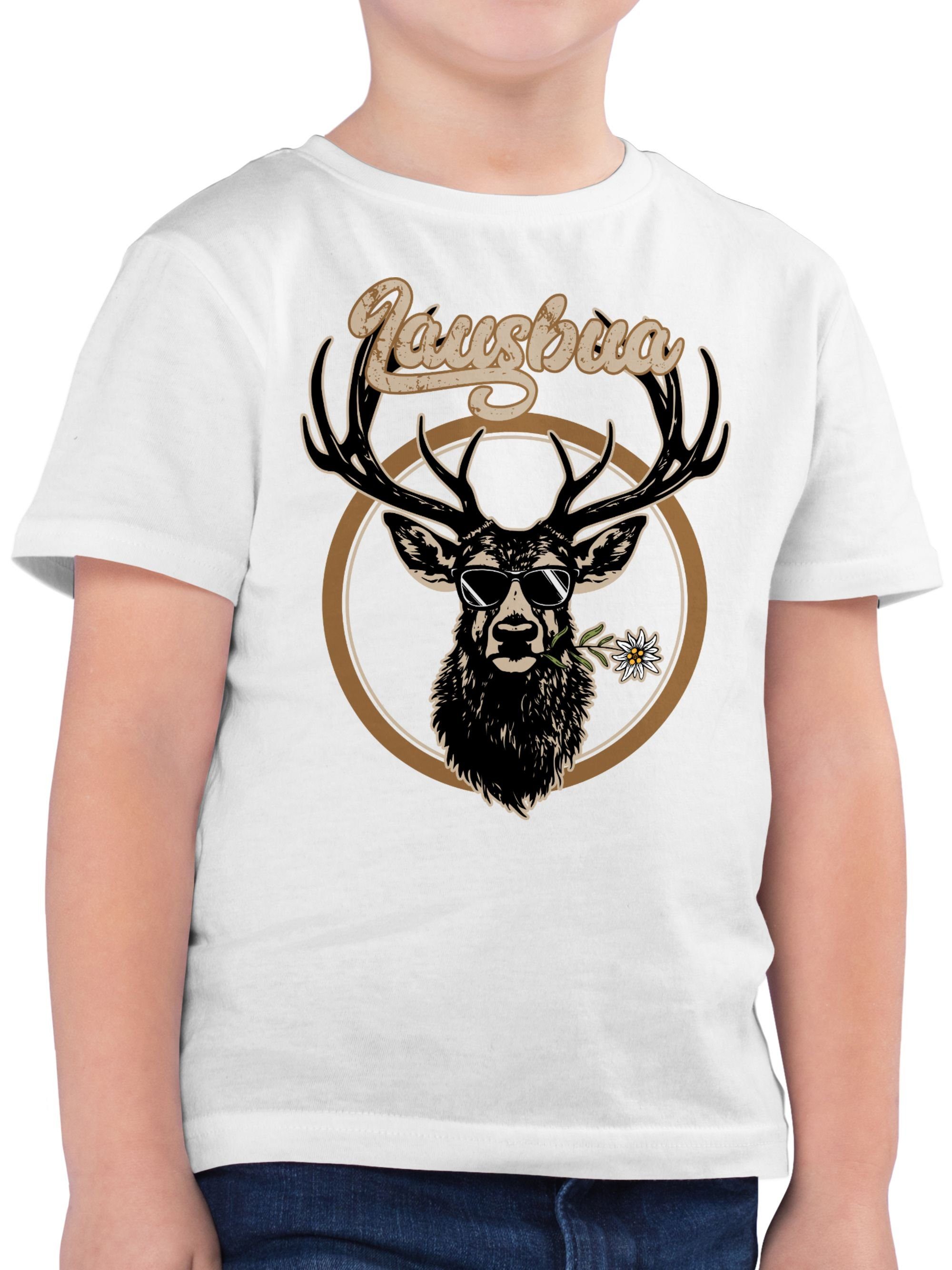 Shirtracer T-Shirt Lausbua Hirsch Hirschgeweih Lausbub (1-tlg) Mode für Oktoberfest Kinder Outfit