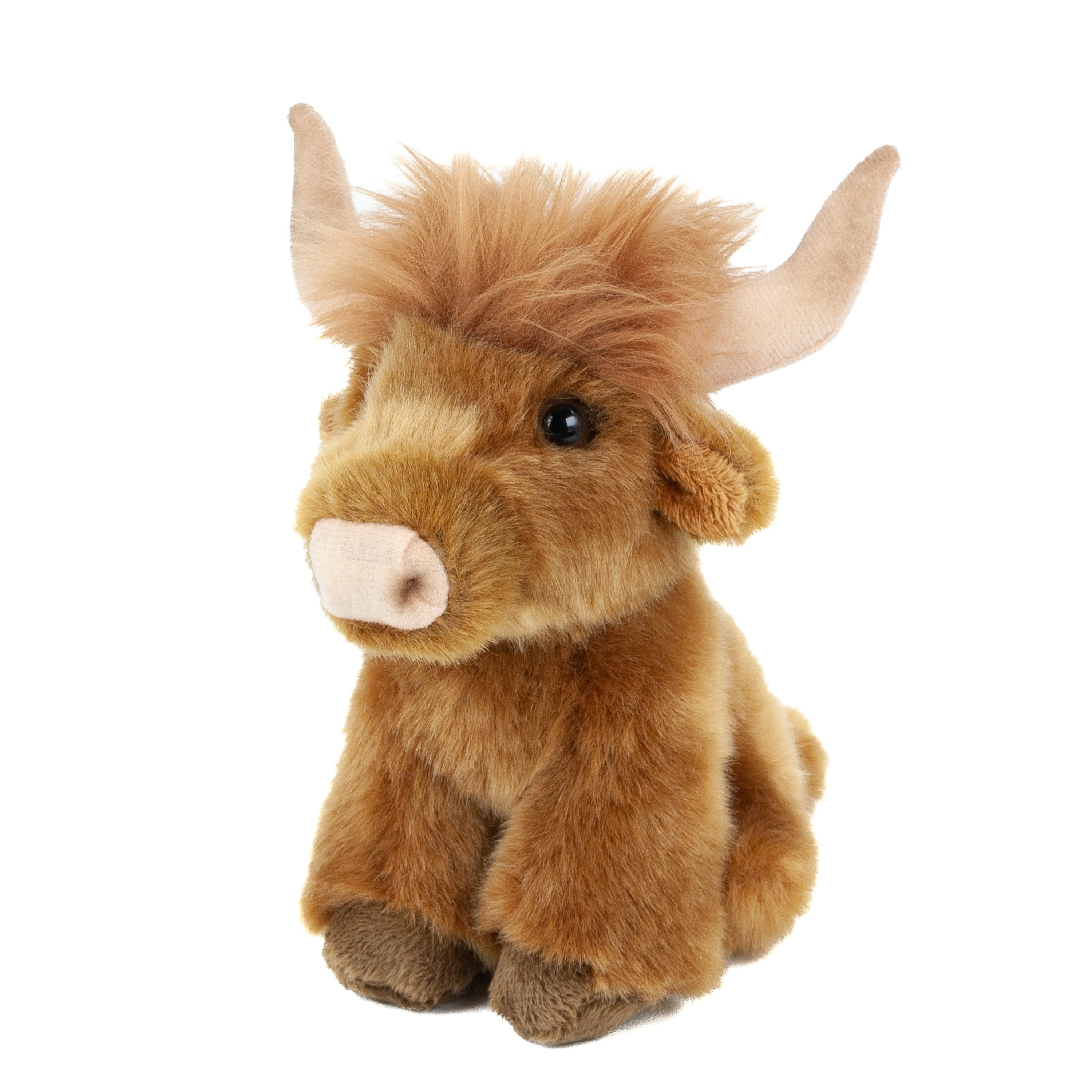 Teddys Rothenburg Kuscheltier Hochlandrind sitzend dunkelbraun 16 cm Plüschrind (Kühe Stofftiere Plüschtiere Stiere Ochsen Rinder, Stoffkuh Plüschkuh Angusrind)