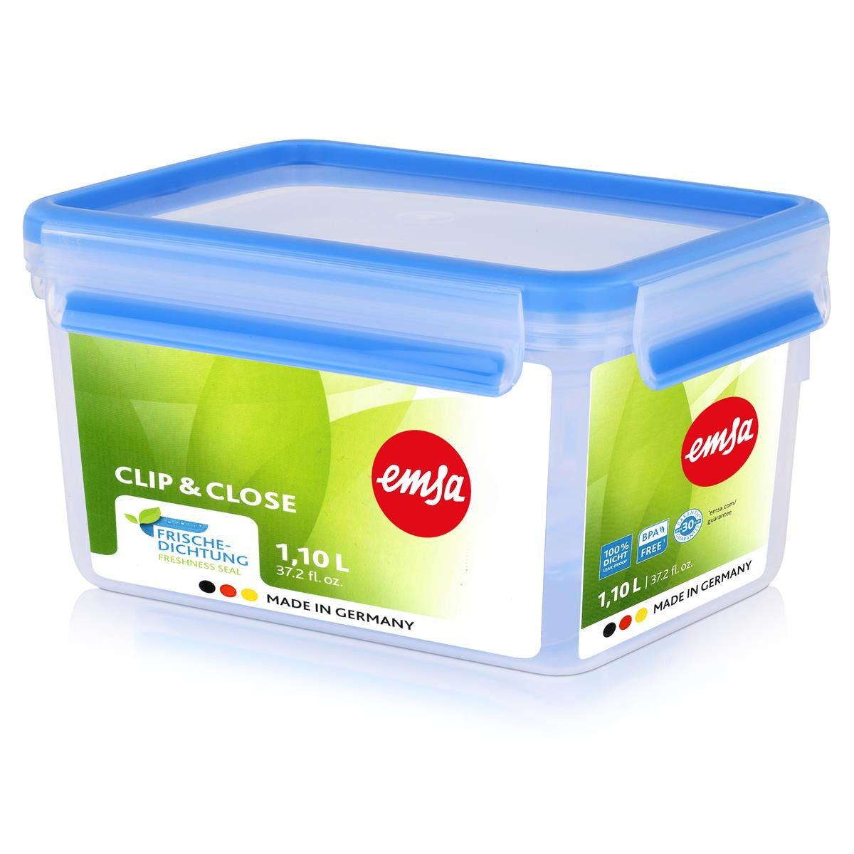 Vorratsdose Emsa Clip & Close Frischhaltedosen 1,1L Mikrowellengeeignet (1er Pack)