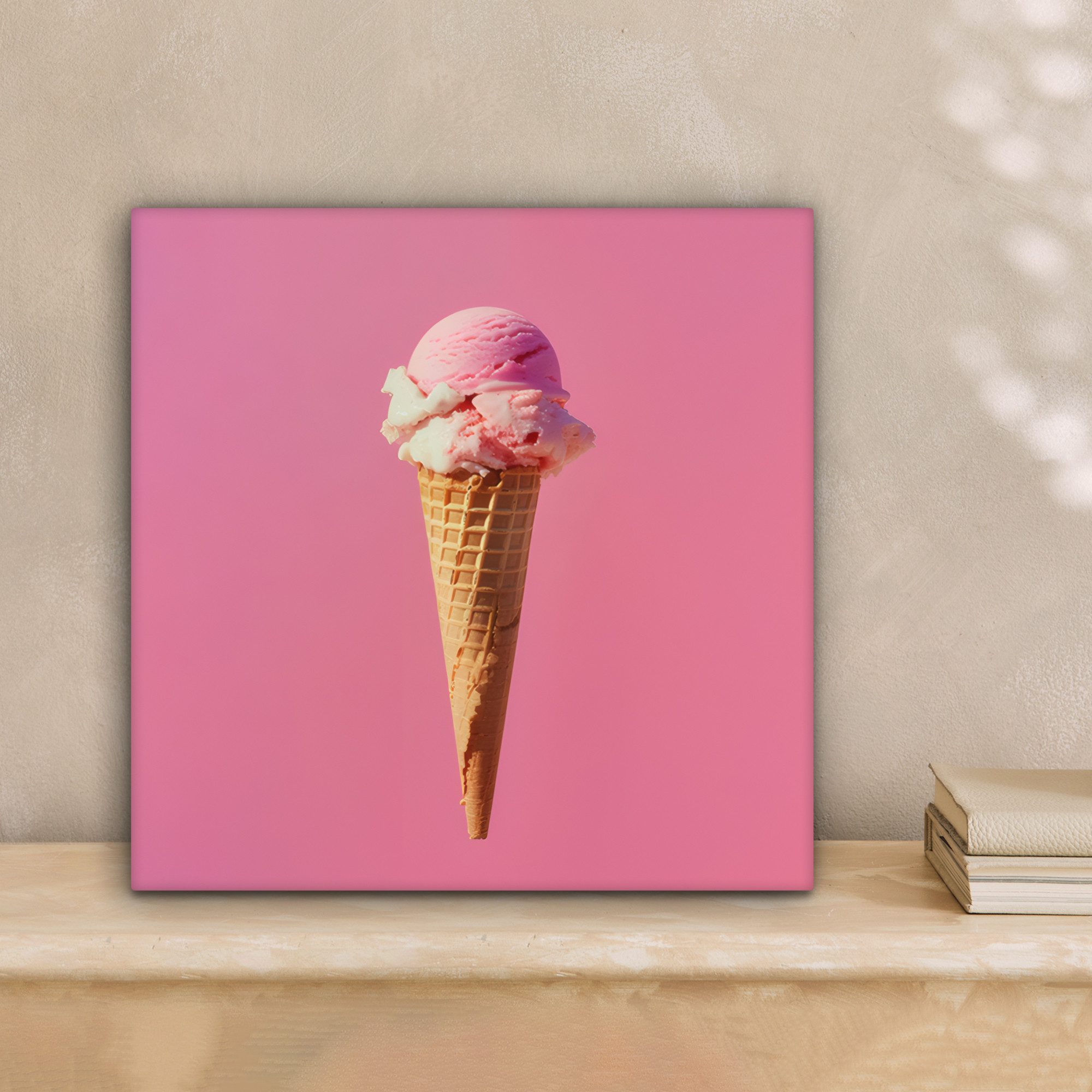 OneMillionCanvasses® Leinwandbild Horn - Schaufel Eiscreme günstig online kaufen