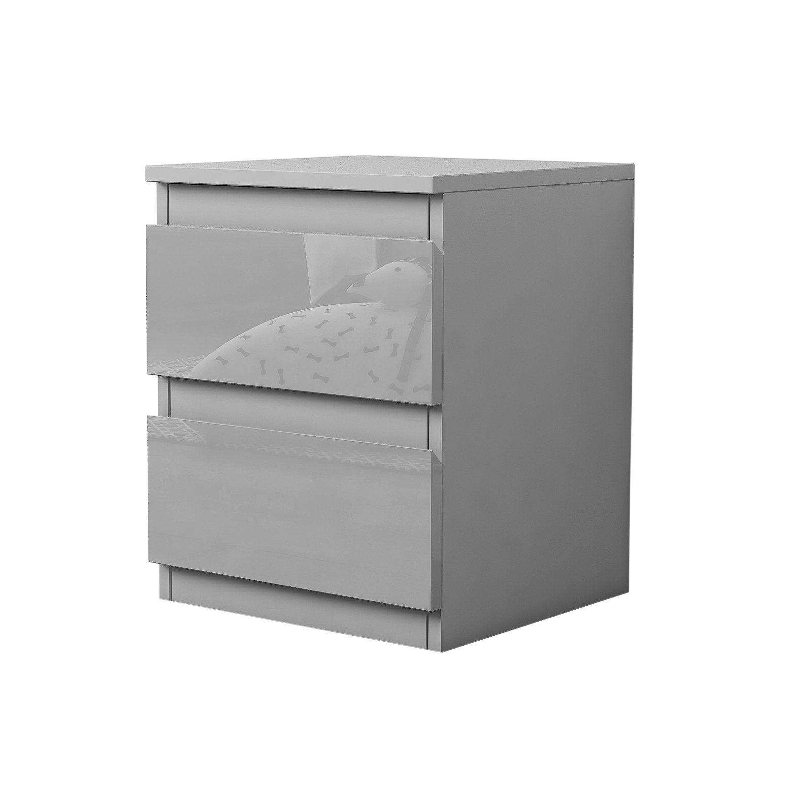 HTI-Living Nachtschrank Nachtschrank Kenji Hochglanz Grau günstig online kaufen