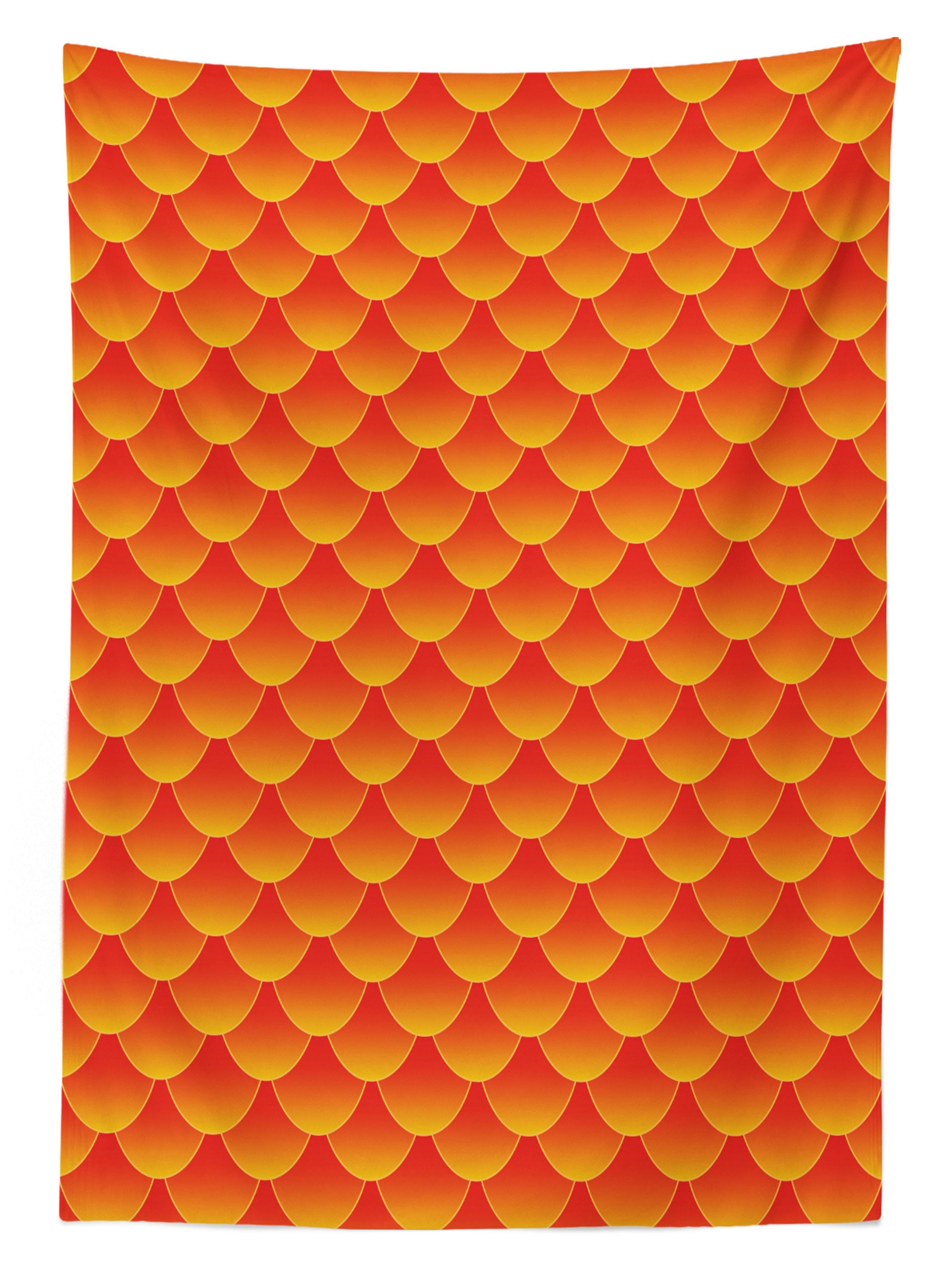 Abakuhaus Tischdecke Für Fischschuppen Farben, Außen Abstrakte Farbfest Klare den geeignet Bereich Orange Waschbar