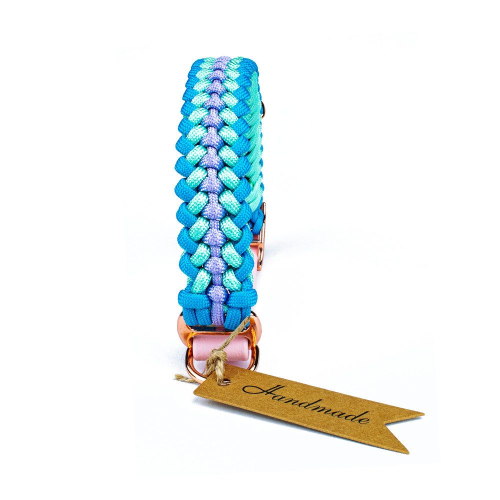 Tierluxe Hunde-Halsband Foxy, Paracord, Biothane, Metall, Handgemacht