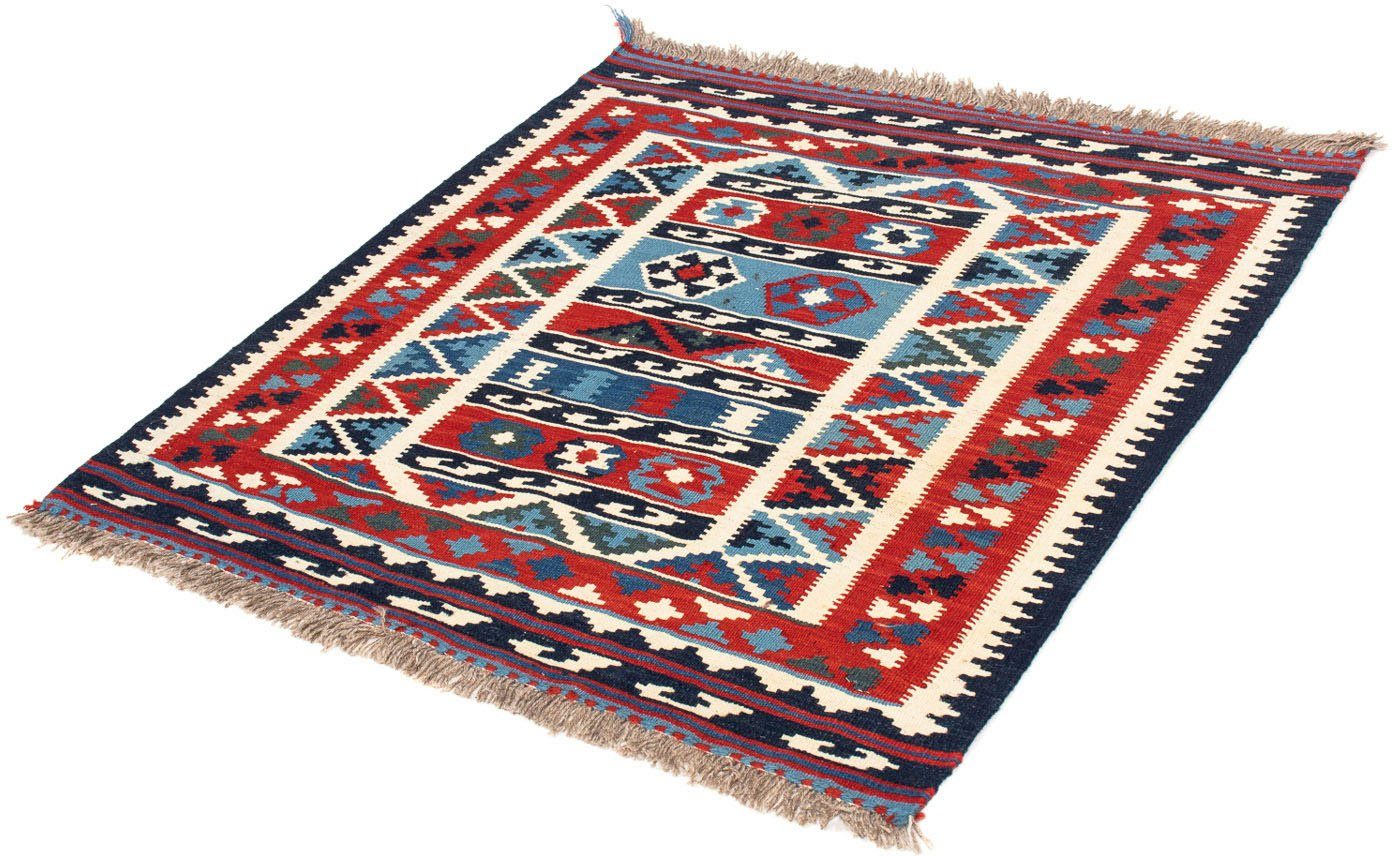 Wollteppich Kelim - Oriental quadratisch - 104 x 99 cm - mehrfarbig, morgenland, quadratisch, Höhe: 6 mm, Wohnzimmer, Einzelstück