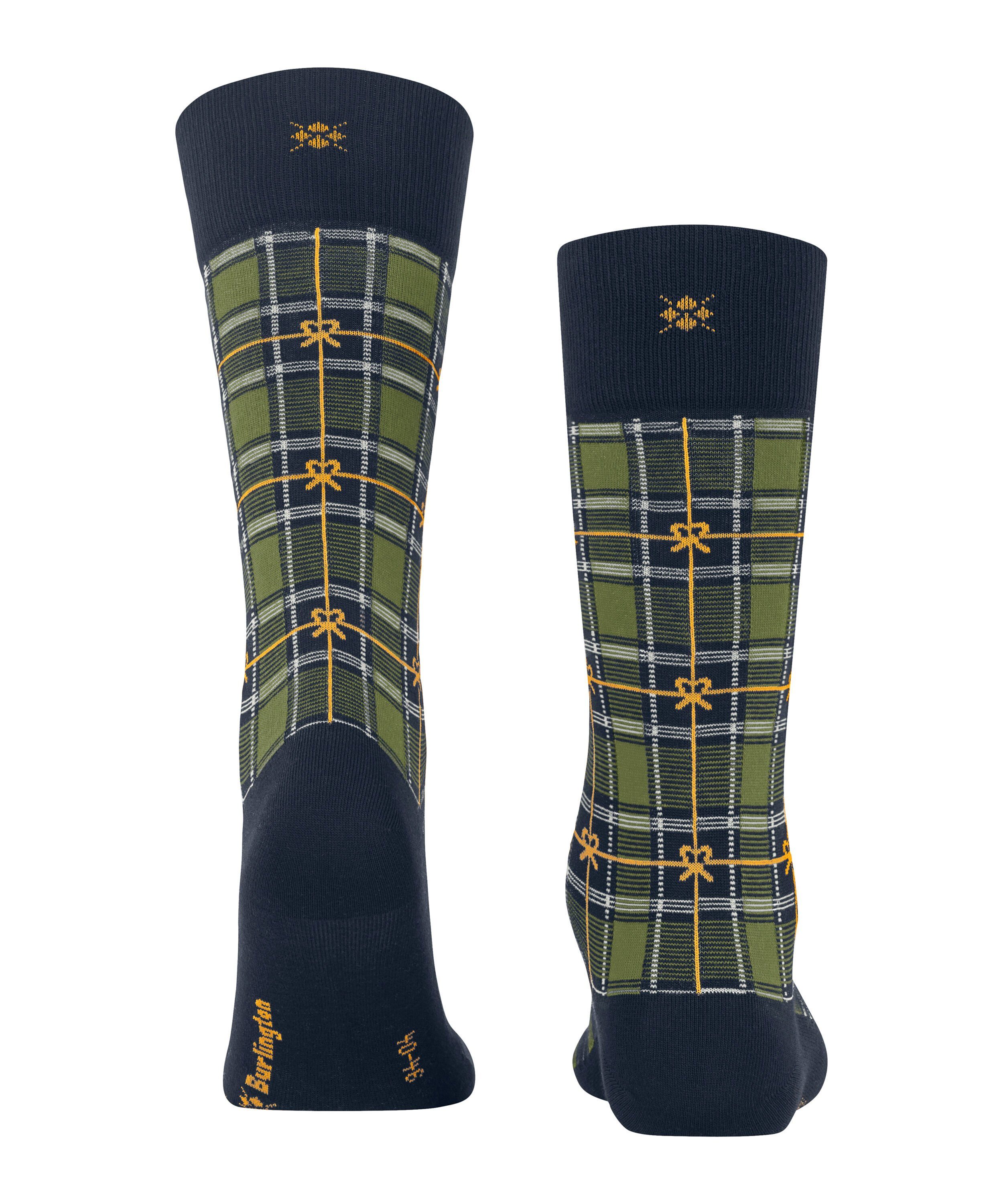 (6120) marine Tartan X-Mas Burlington Socken (1-Paar)