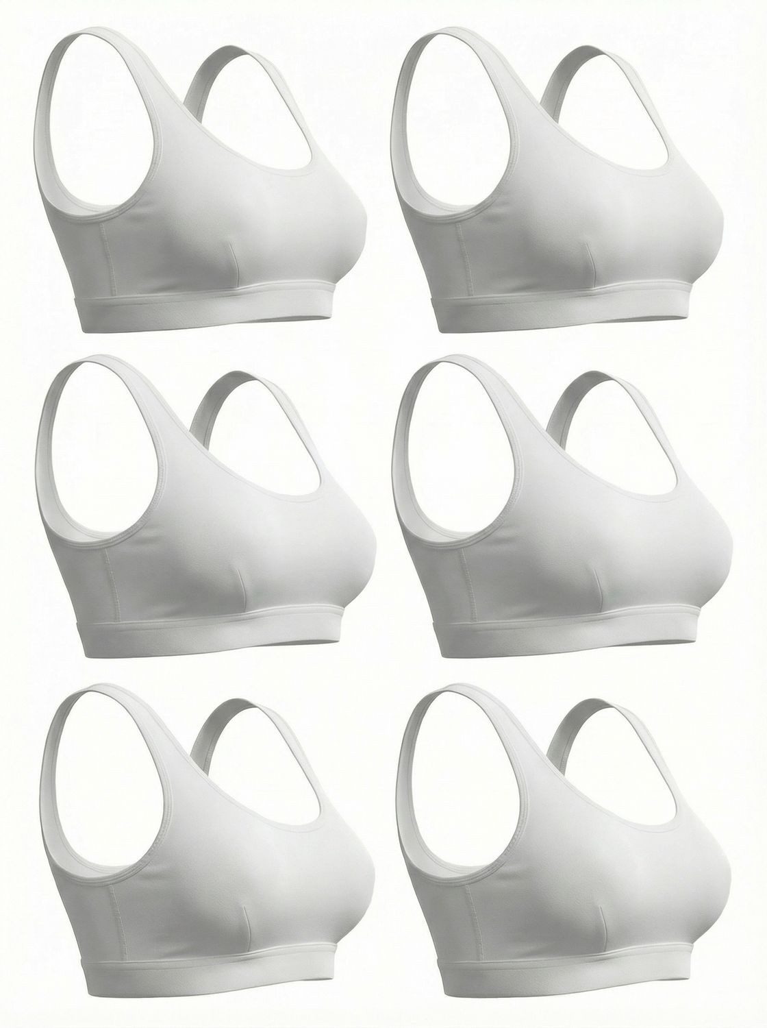 Pompadour Bustier Basic (SPARPACK, 6er-Pack) ohne Bügel, mit leichter Unterstützung für jeden Tag im 6er Pack