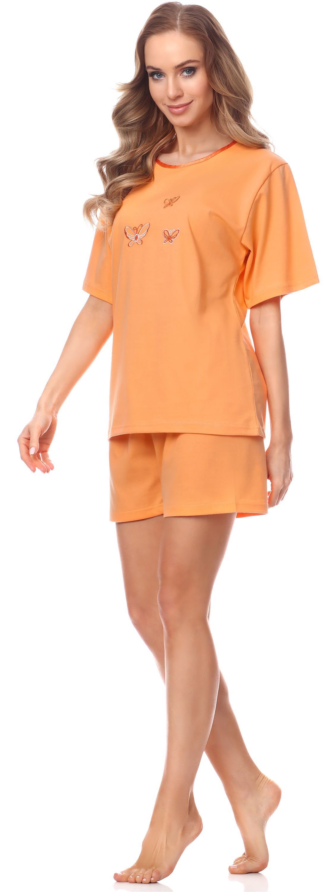 Merry Style Schlafanzug 91LW1 Damen (Kurzarm) Schlafanzug Kurzarm Orange