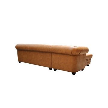 JVmoebel Sofa Braunes Chesterfield Ecksofa Moderne Couch Ledersofa Neu, Made in Europe