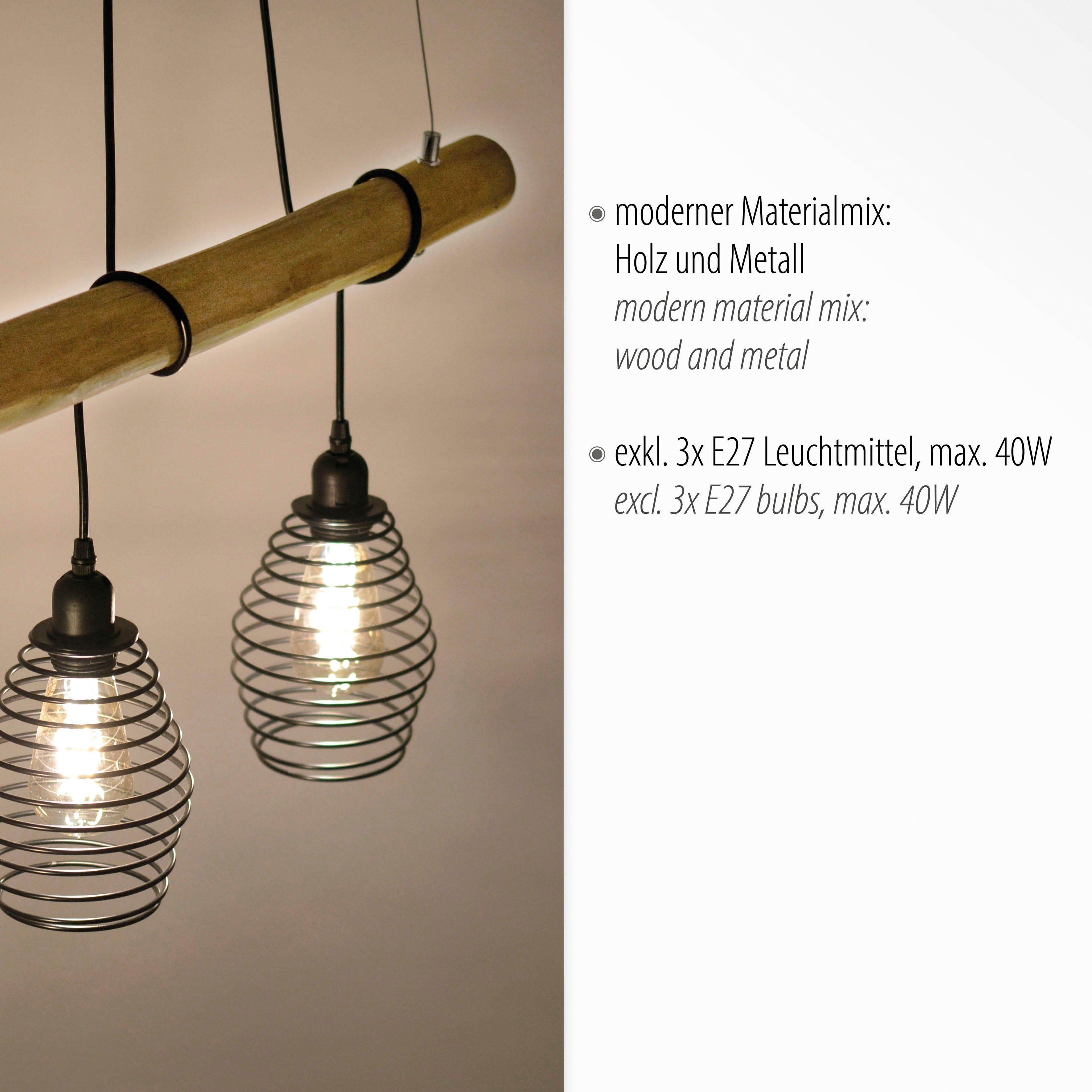 JUST LIGHT Pendelleuchte SPRING, ohne Leuchtmittel, ExklusiveE27