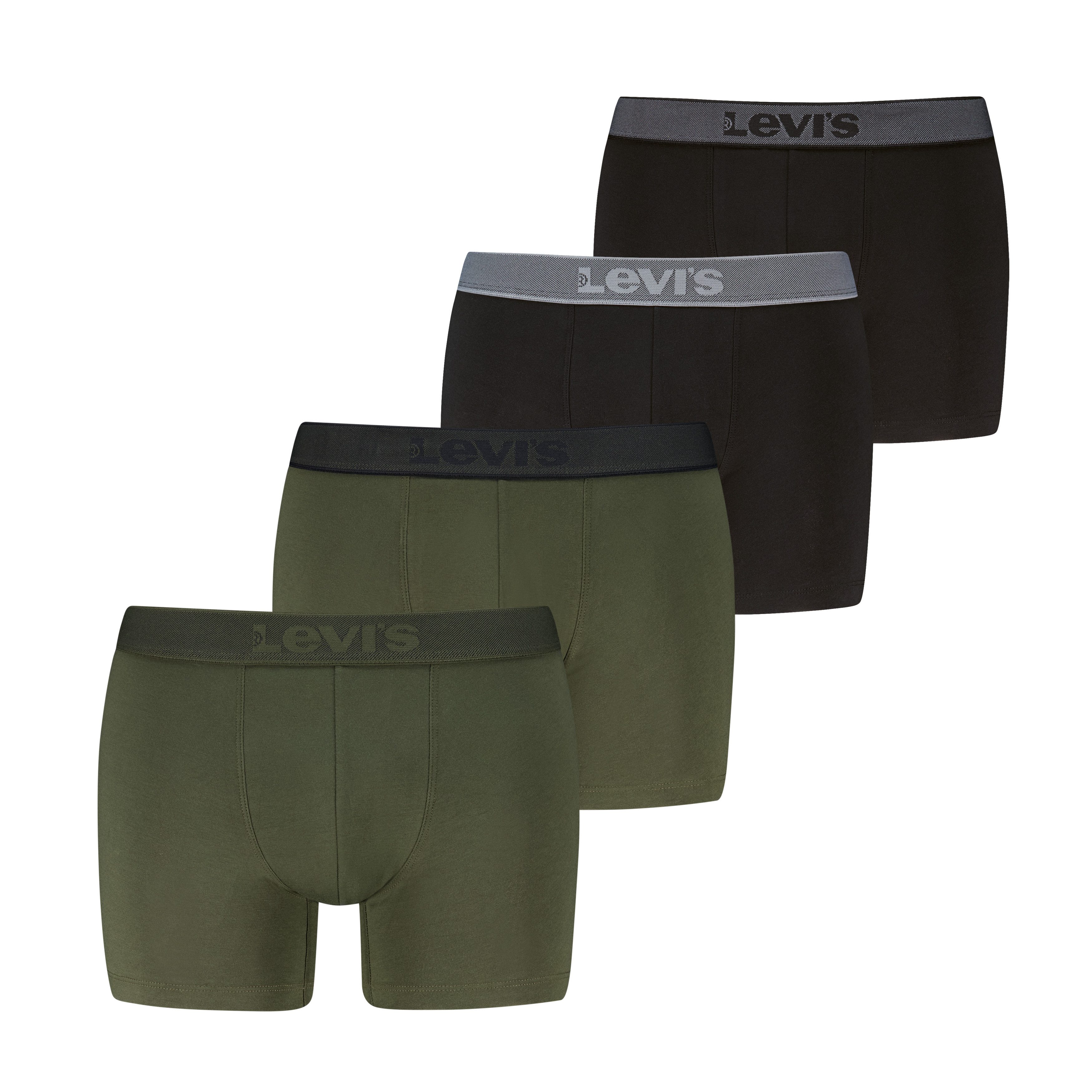 Levi's® Boxershorts LEVIS MEN TWILL WB BOXER BRIEF (4er Pack) ohne Eingriff, Logobund