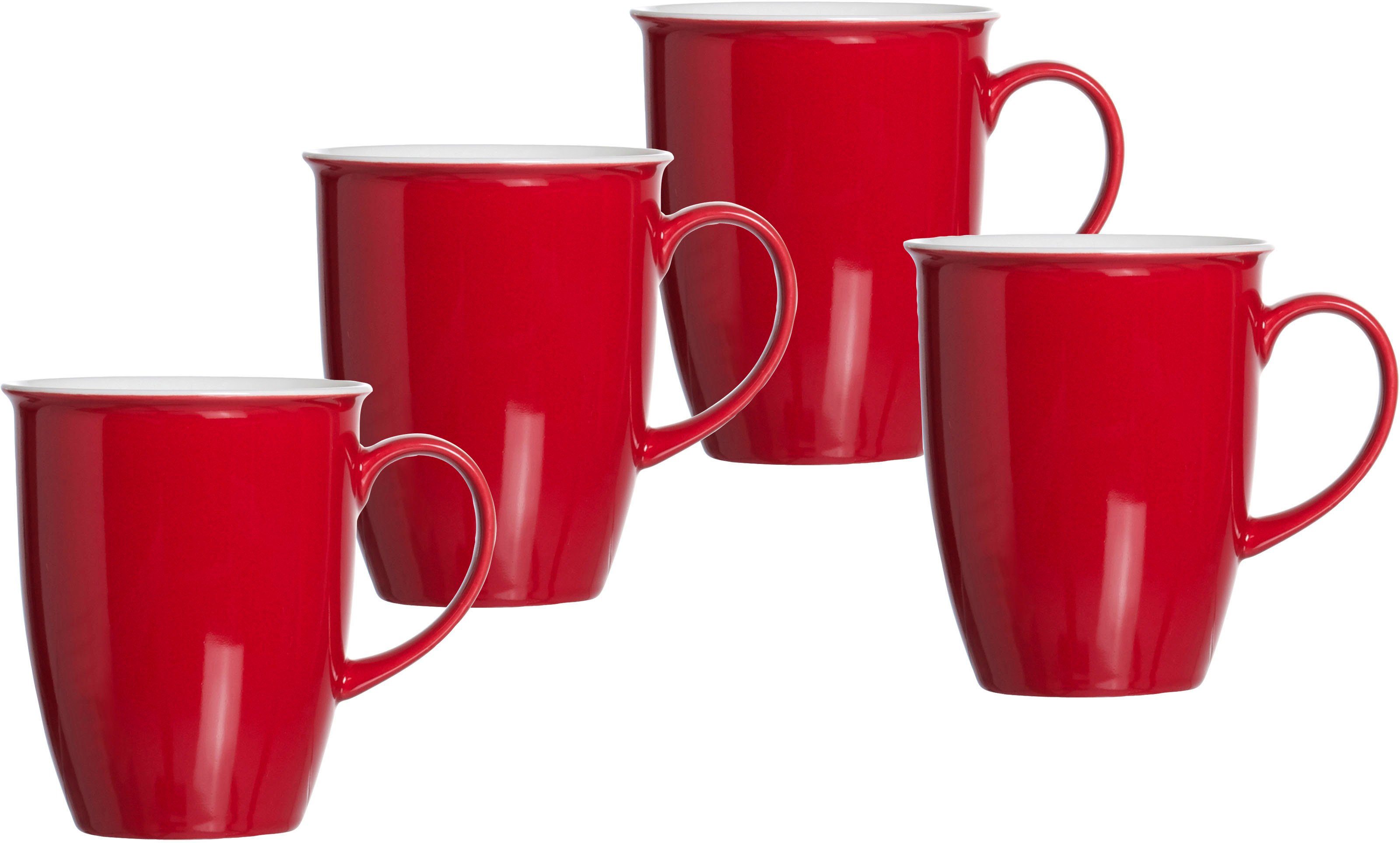 Ritzenhoff & Breker Becher Doppio, 4-tlg., Porzellan, 320 ml, Kaffeebecher, spülmaschinen-/ mikrowellengeeignet