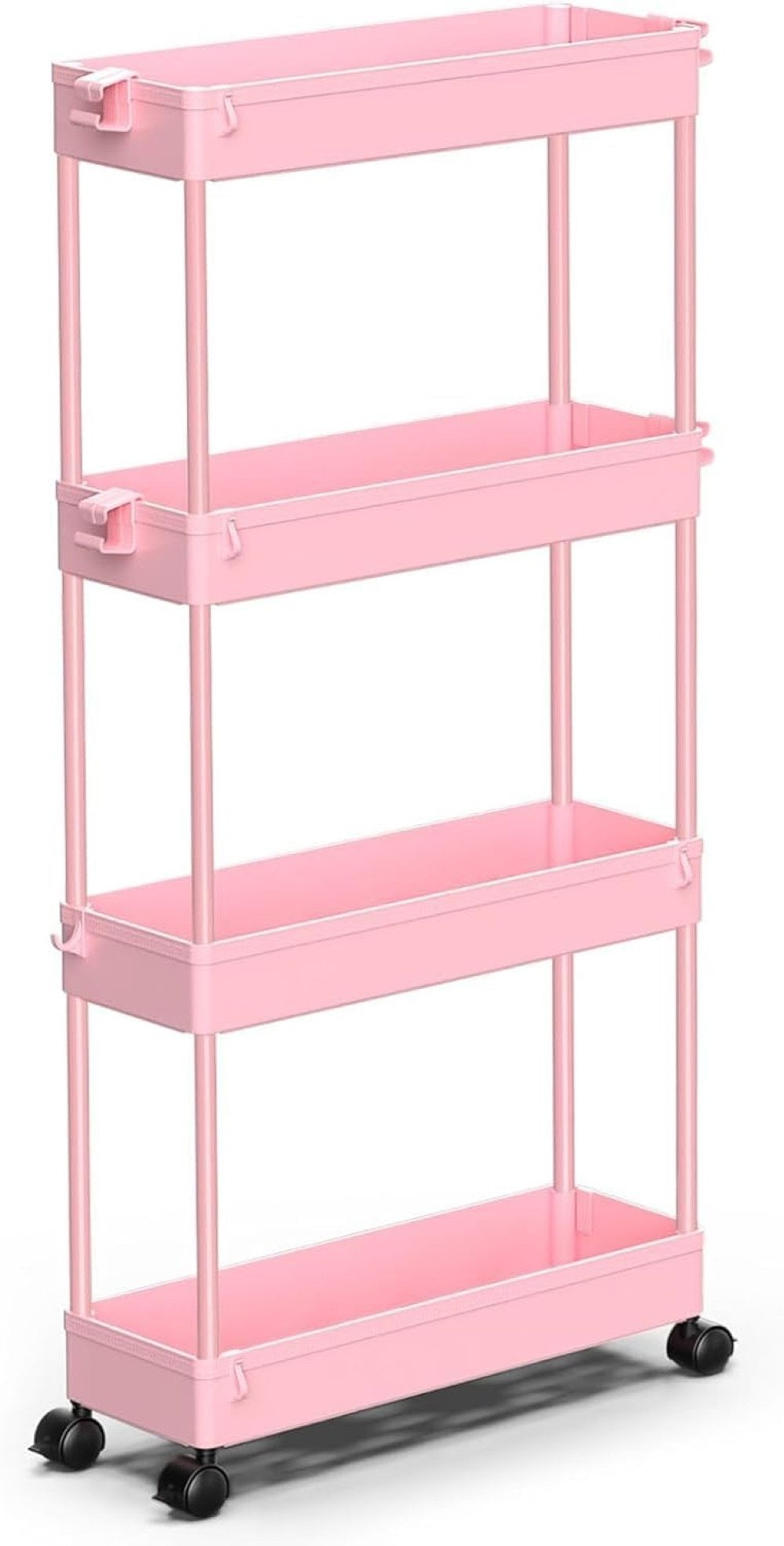 SPACEKEEPER Servierwagen 4-stöckiger schmaler Rollwagen, Badorganizer, Küchenorganizer, (1 St), Mobiler Aufbewahrungswagen für enge Nischen, Küche & Wäscherei