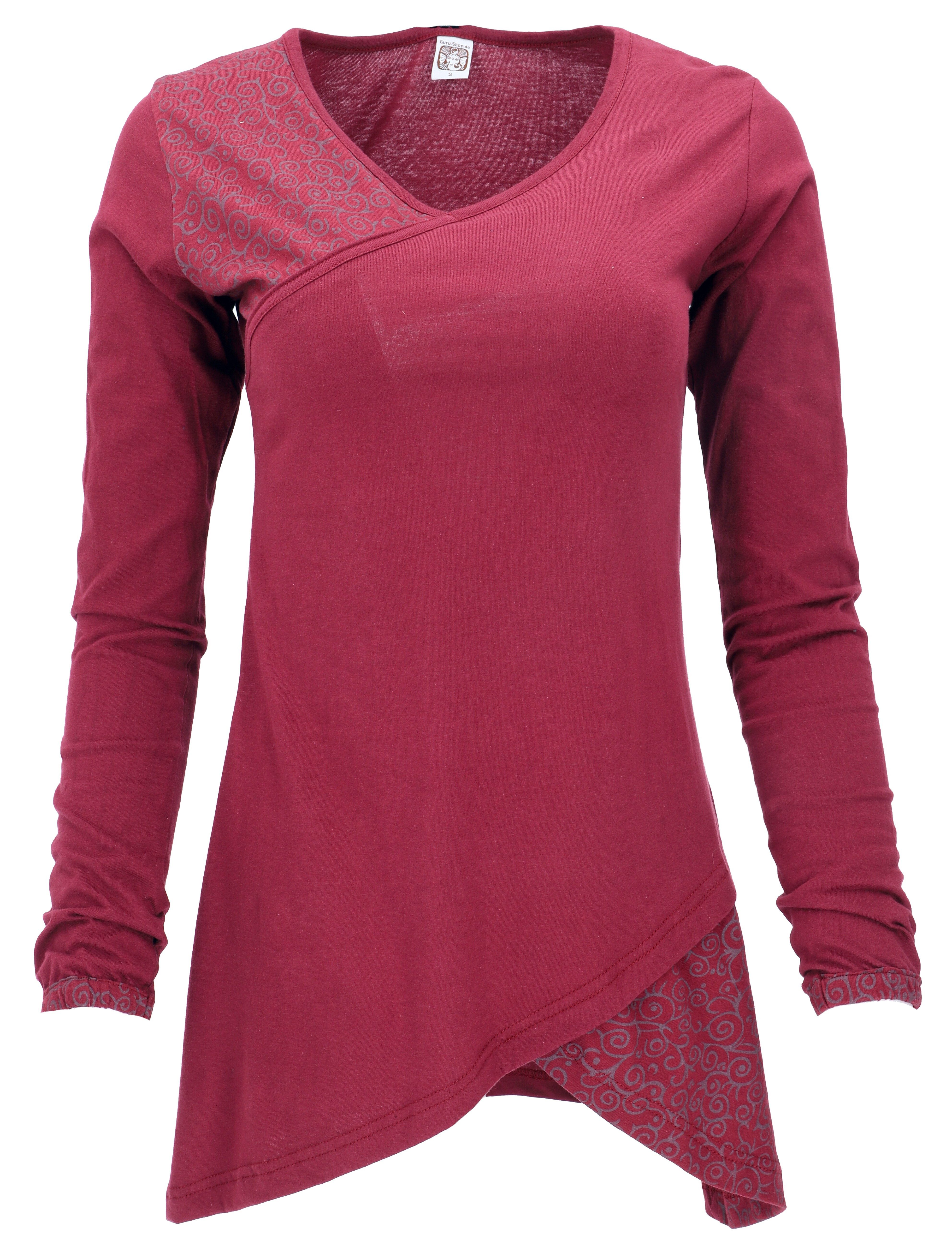 Guru-Shop Midikleid Hippie Minikleid Boho chic, Tunika - bordeaux alternati günstig online kaufen