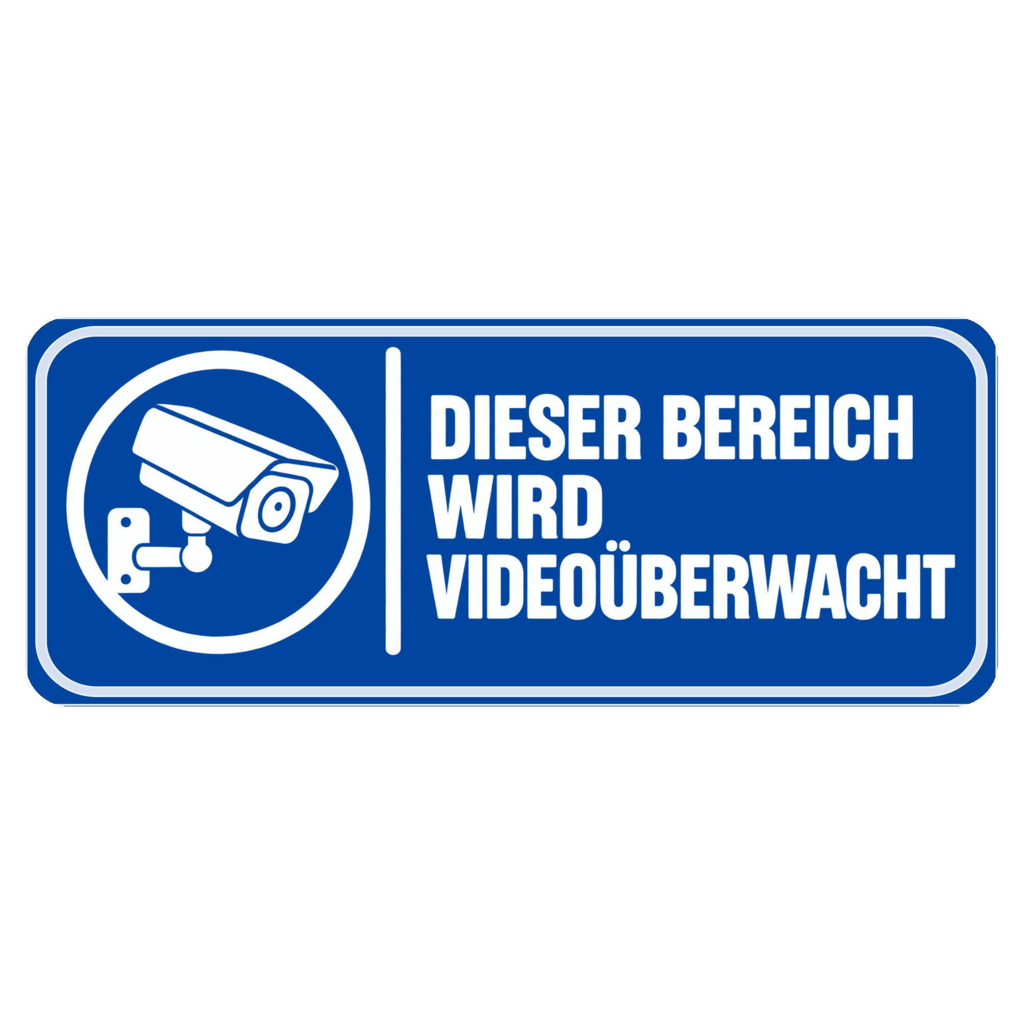 Nomiro Hinweisschild NOMIRO Hinweisschild Türschild Dieser Bereich wird videoüberwacht 15x6, (1 St), selbstklebend, lasergraviert