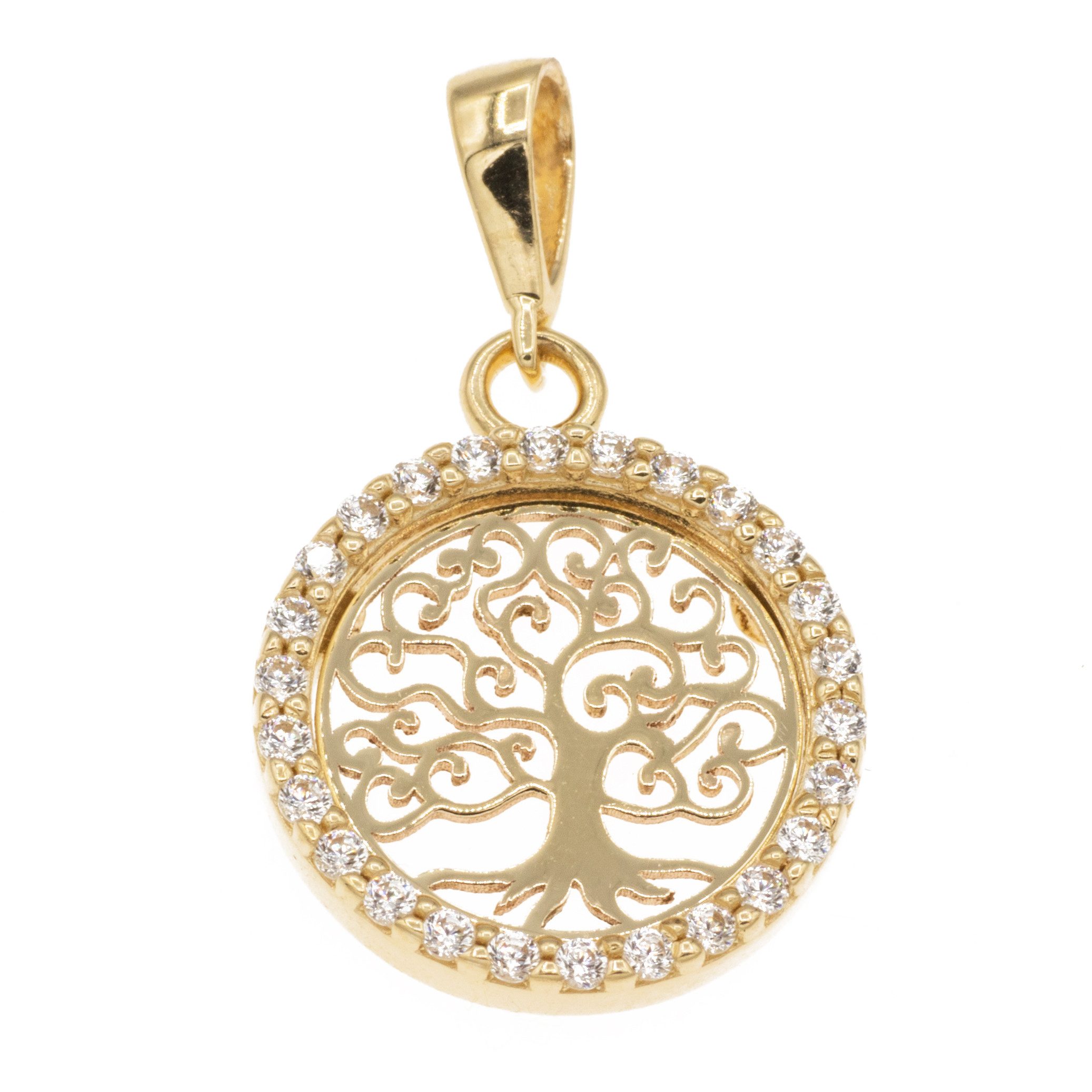 Bella Carina Kettenanhänger Gold Anhänger Baum des Lebens mit Zirkonia 585 günstig online kaufen