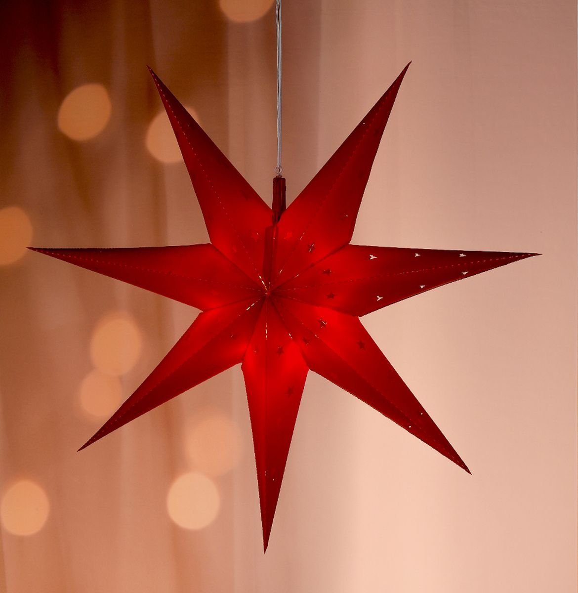 Gravidus Dekostern LED Weihnachtsstern Dekostern Fensterdekoration Rot