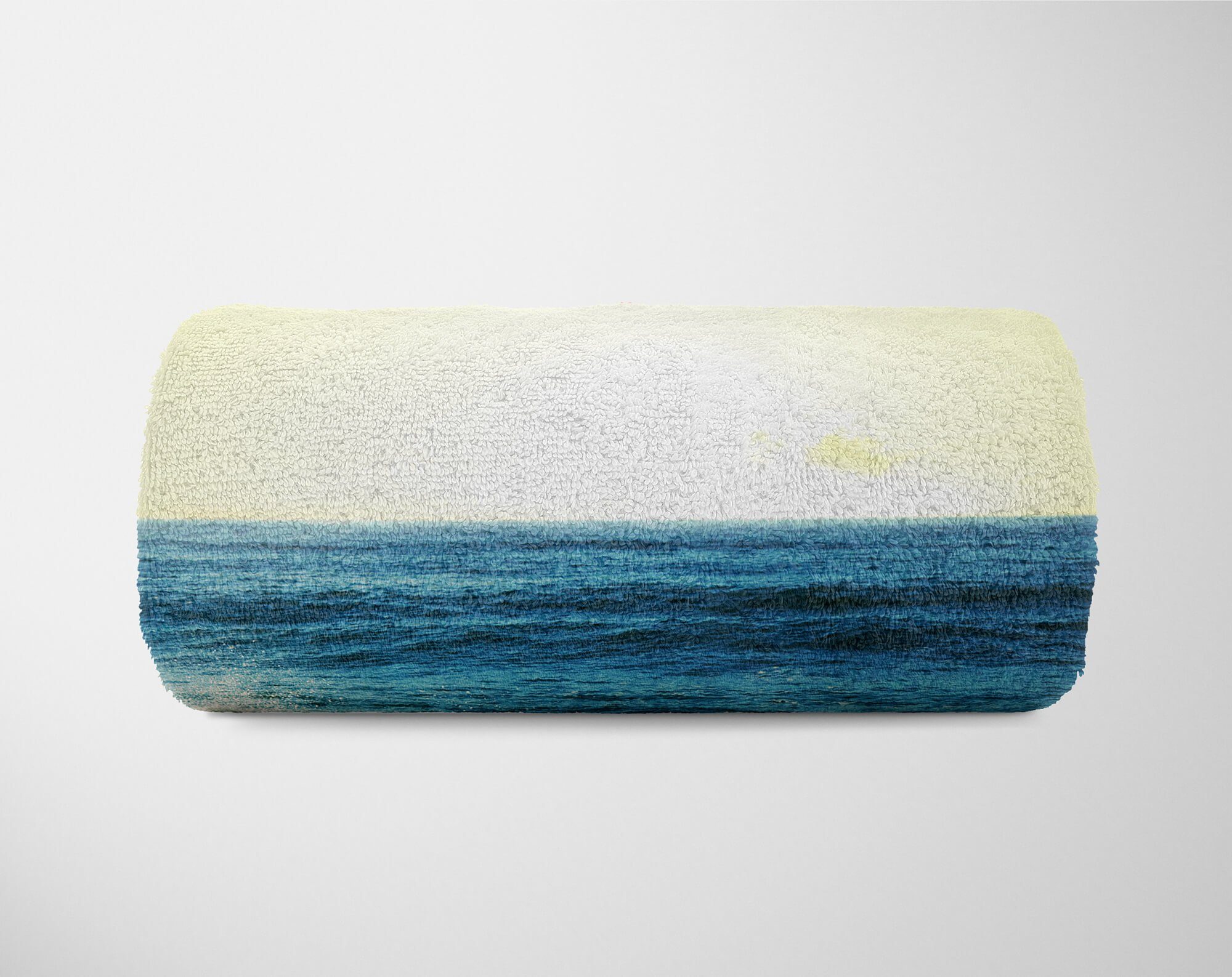 Wellen Horizo, Baumwolle-Polyester-Mix Strandhandtuch Handtuch Sinus Handtücher Meer (1-St), Art Kuscheldecke Handtuch Fotomotiv Saunatuch mit