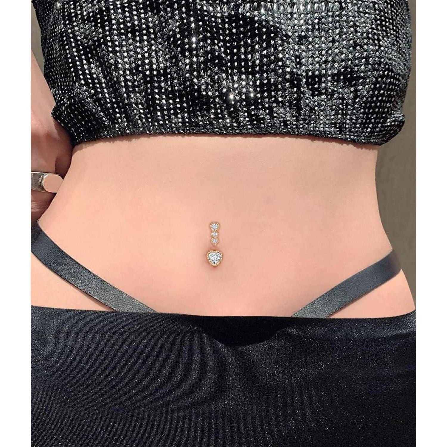 LuxusKollektion Bauchnabelpiercing-Set Bauchnabelpiercing 14G Chirurgenstahl Bananabell kurz 5Stk 3stk Silber