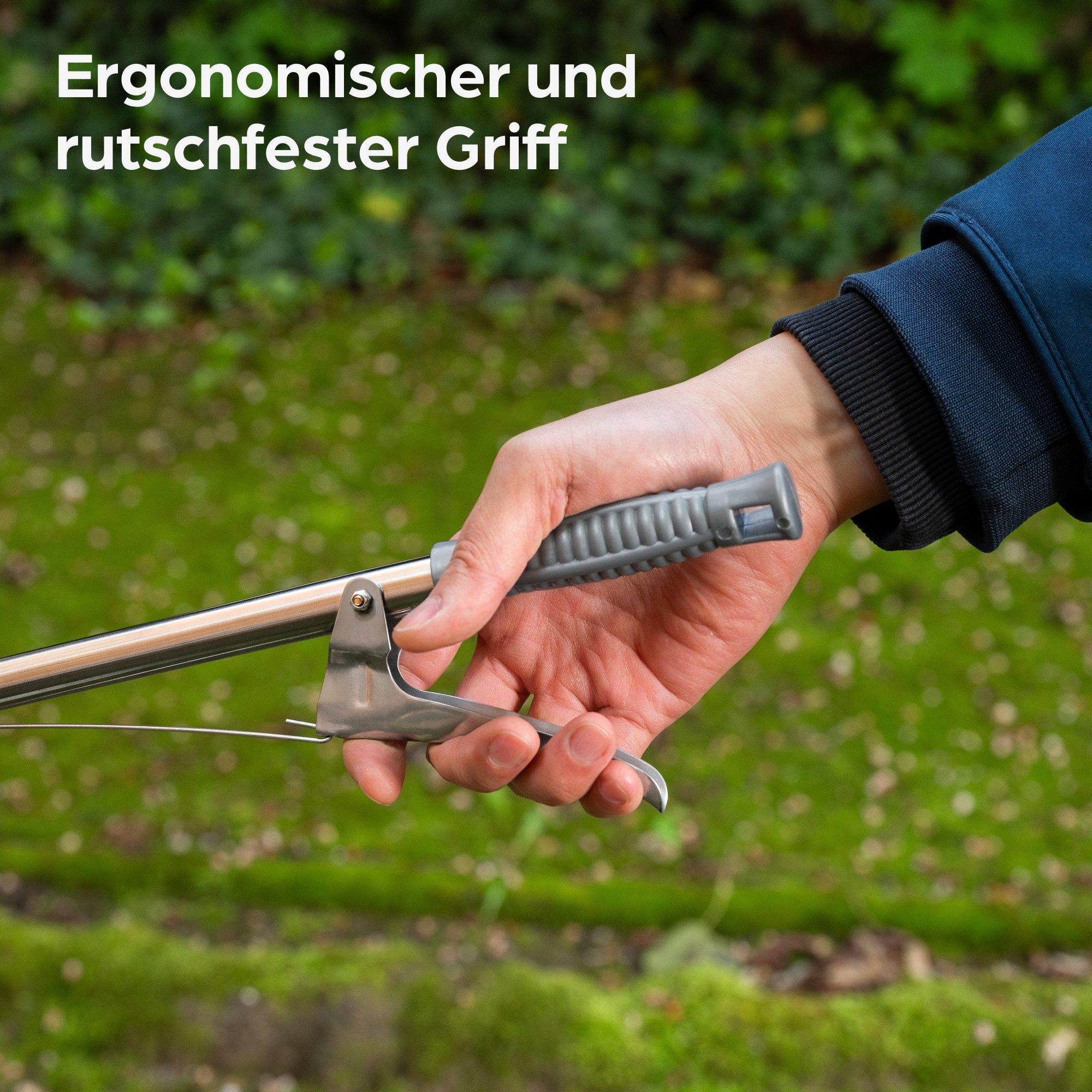Praknu Greifzange Greifzange aus Metall - Robuster Greifer für Müll - 95cm lang, Kein Set 1-tlg., Ergonomischer Griff – kein Bücken nötig – leicht & stabil – Bild 4 von 5