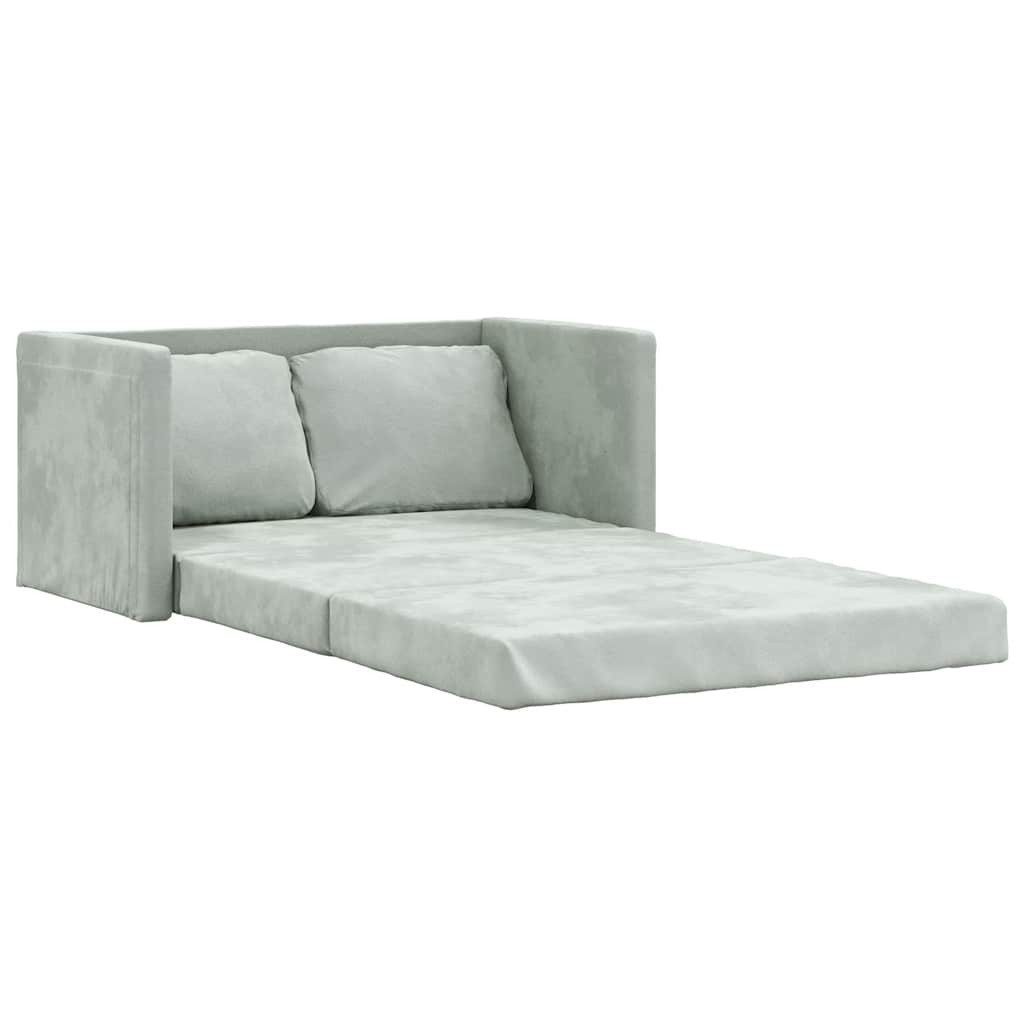 vidaXL Sofa Bodensofa mit Schlaffunktion Hellgrau 122x204x55 cm Samt, 1 Tei günstig online kaufen