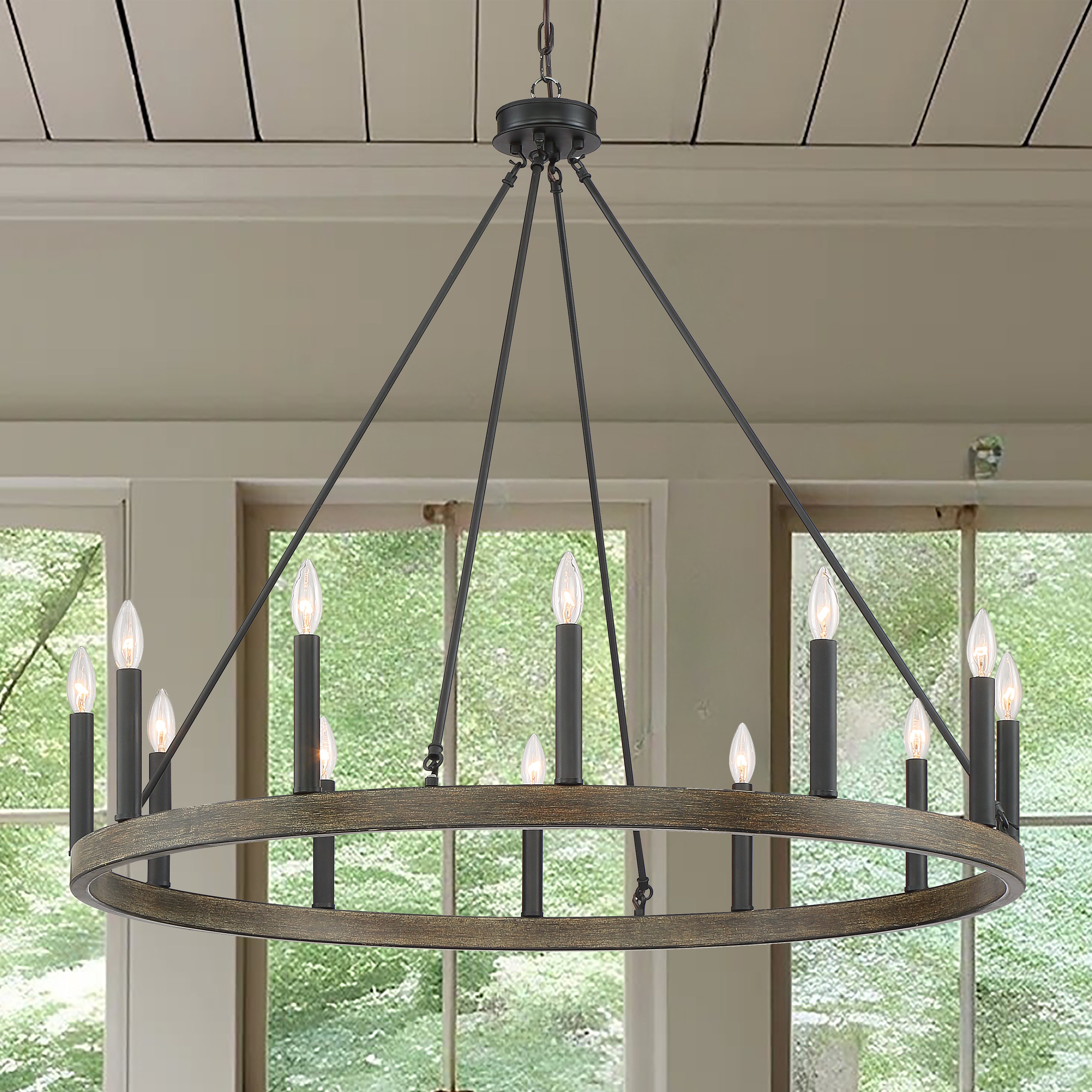 MLT&RIDDLE Kronleuchter Eleganter Wagenrad-Kronleuchter mit 12 günstig online kaufen