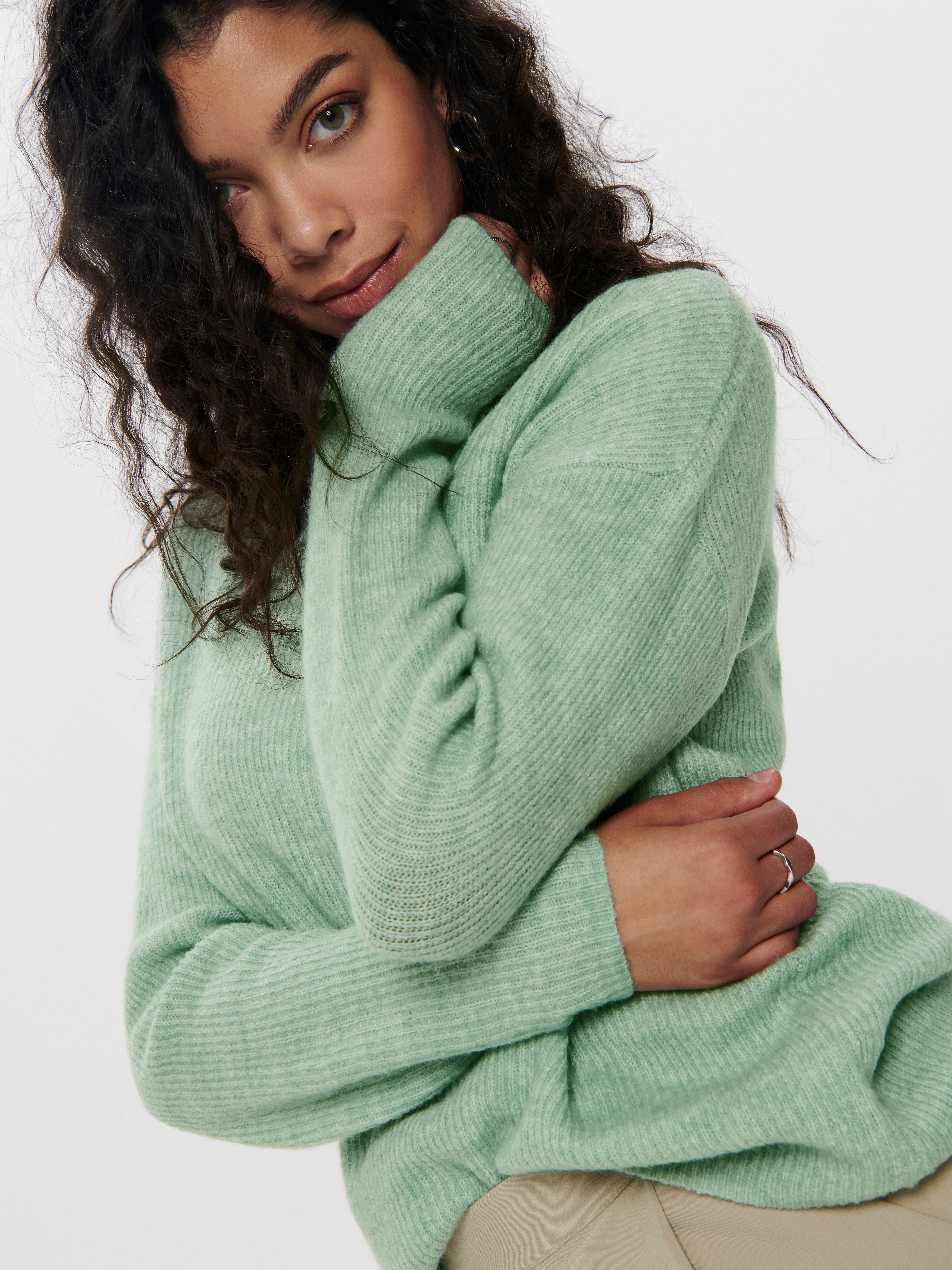 ONLY Strickpullover ONLCAMILLA V-NECK L/S PULLOVER KNT NOOS Materialmix, regular fit