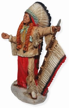 Castagna Dekofigur Native American Figur Quanah Parker Häuptling H 18 cm stehend mit Lanze Native Castagna