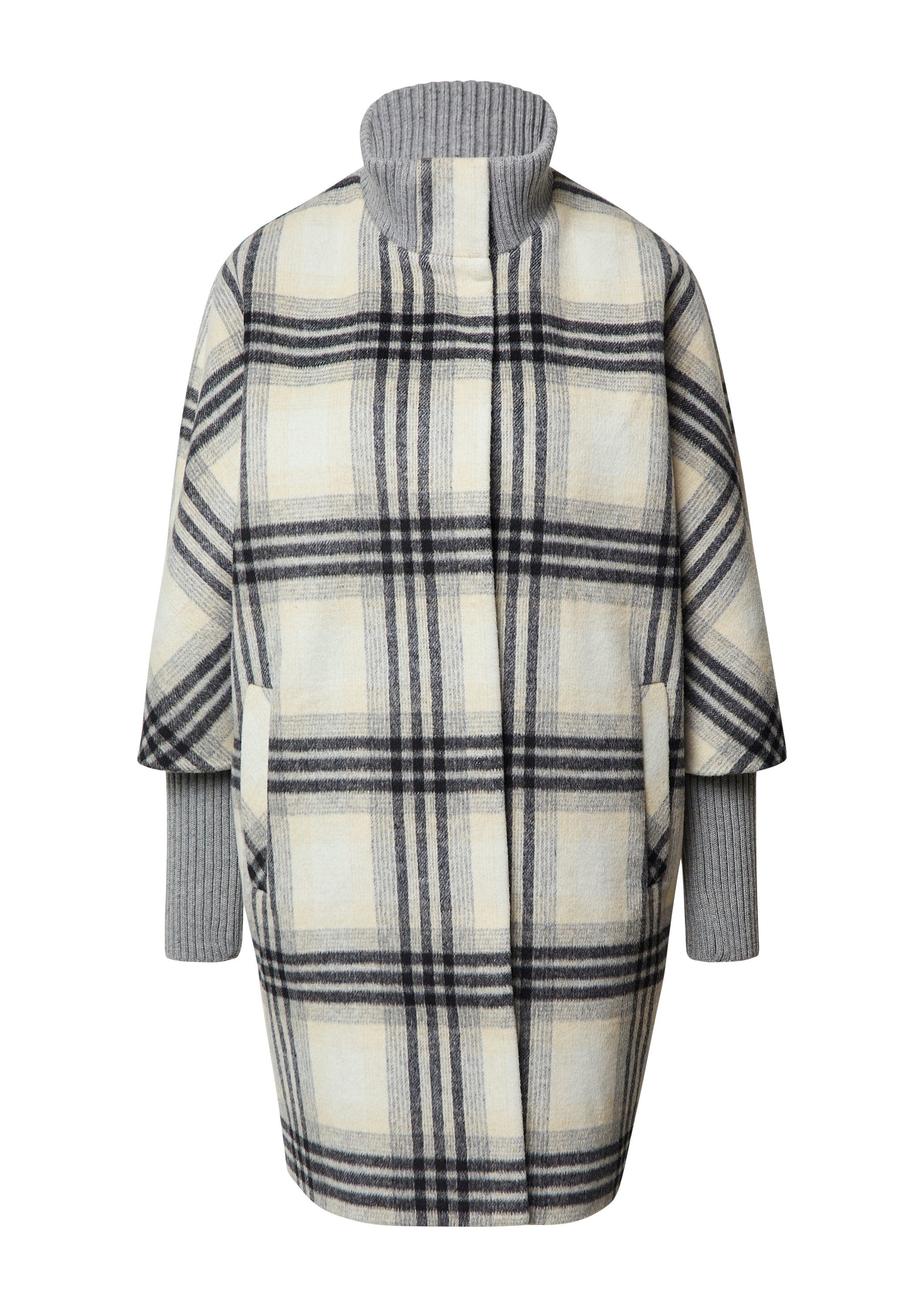 comma Funktionsmantel Outdoor-Mantel Karierter Mantel mit Strick-Details günstig online kaufen